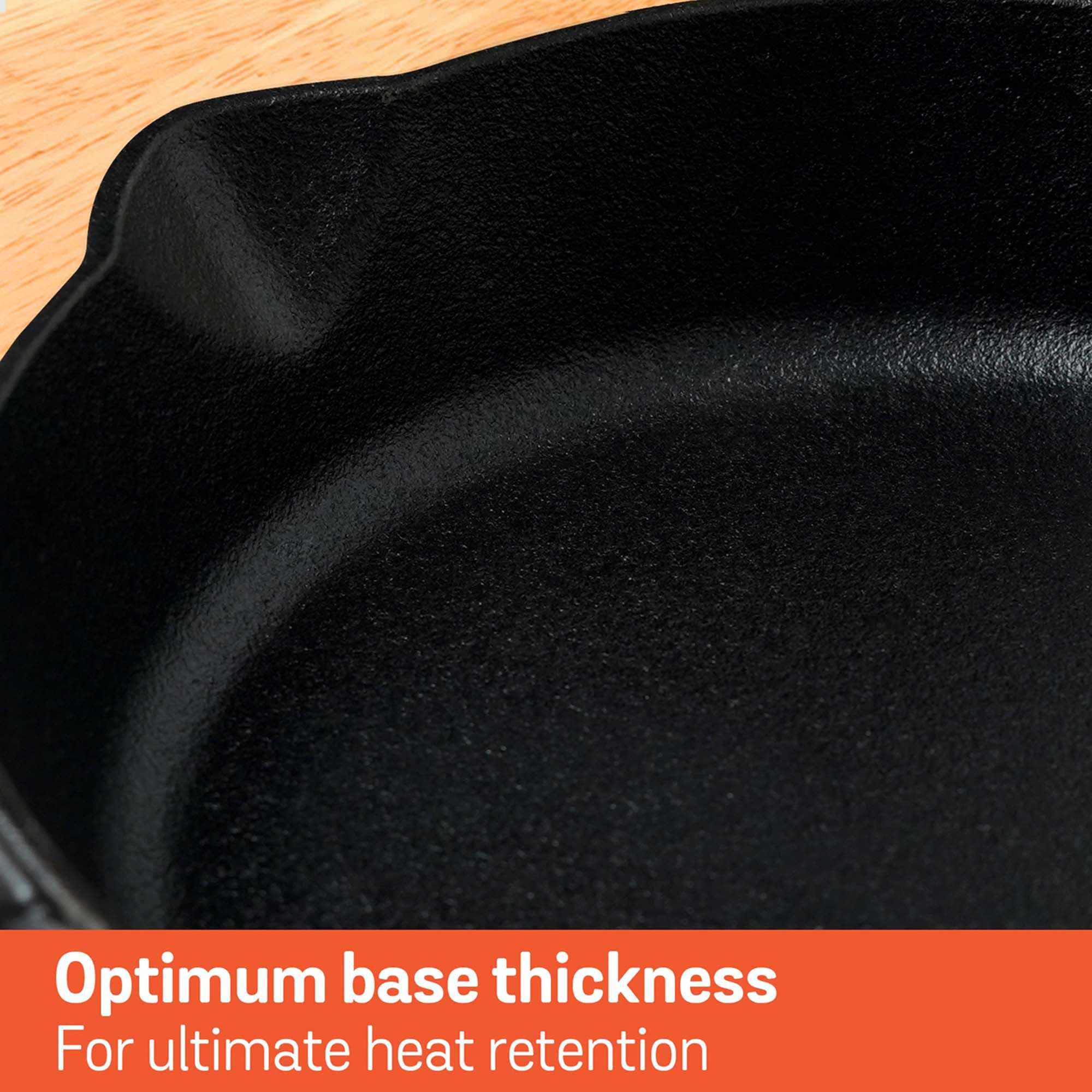 Premium Meyer Pre-Seasoned Cast Iron Skillet - 10-Inch (24cm) Frying Pan with Dual Side Handles | 1.6L Capacity | Black Cast Iron Cookware for Gas, Induction & Oven Use | Perfect for Searing, Baking & Camping Cooking