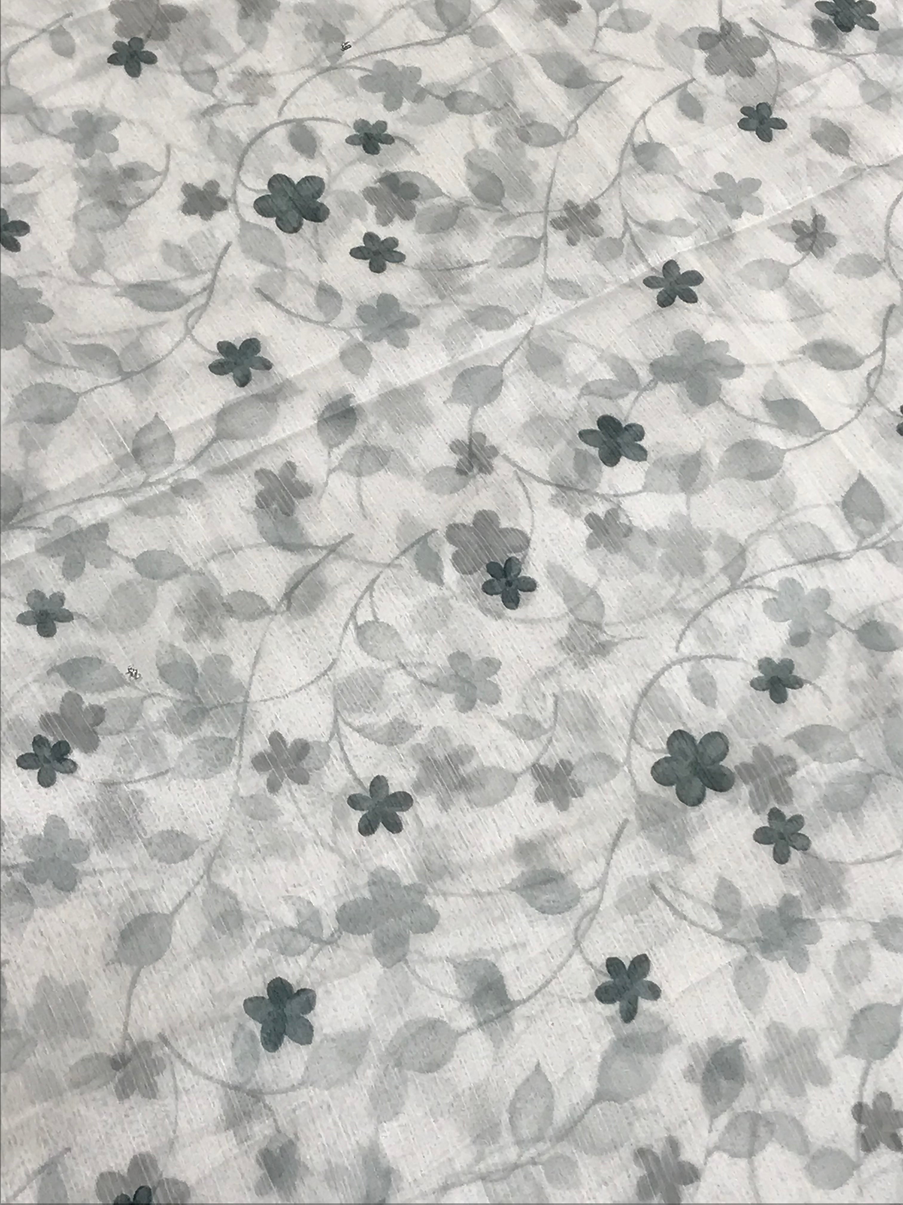Elegant White Floral Chiffon Saree for Women - Perfect for Weddings, Parties & Special Occasions