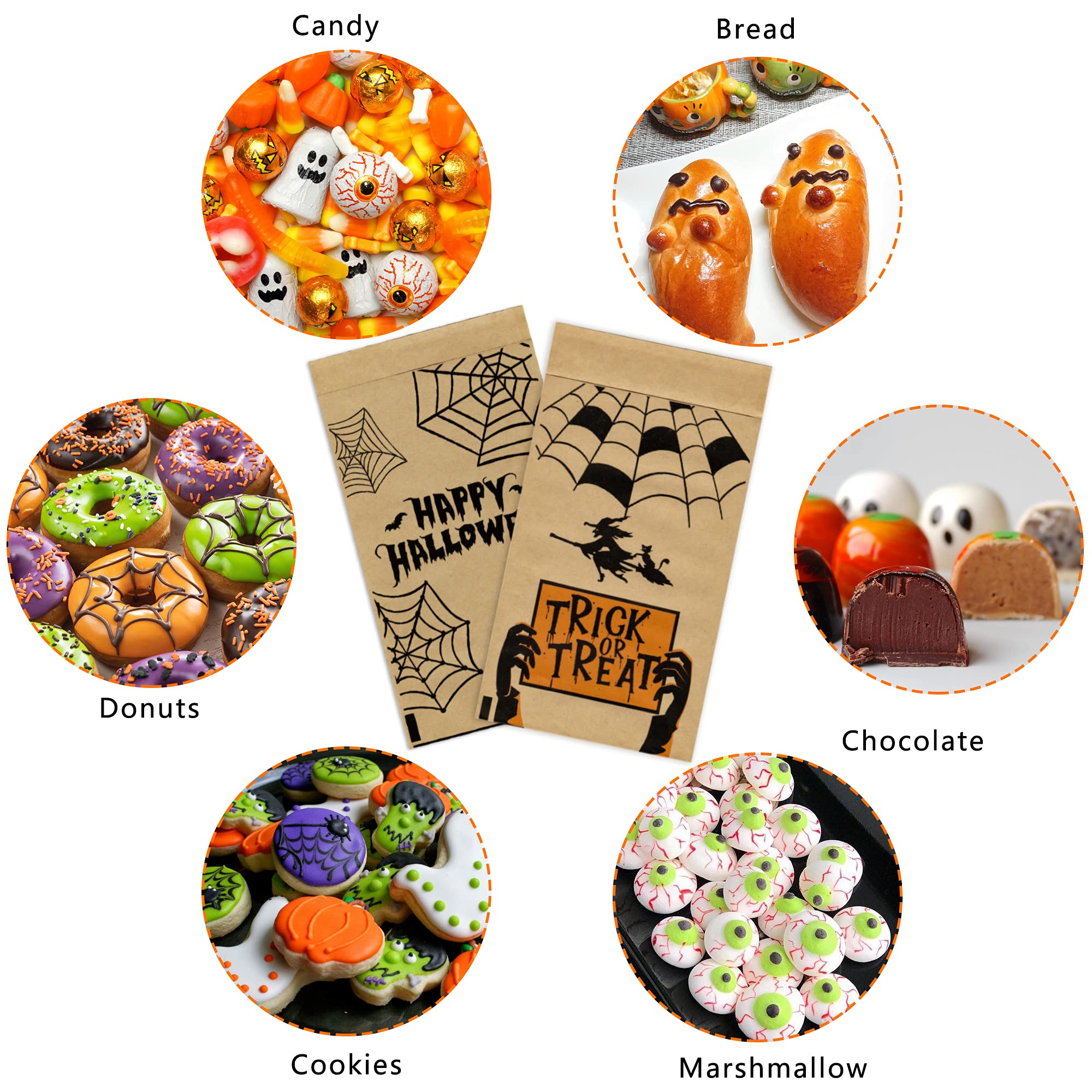 80PCS Halloween Treat Bags for Trick or Treating - Durable Candy Bags for Halloween Parties, School Events & Classroom Treats - Perfect for Kids Costume Parties & Neighborhood Trick or Treating