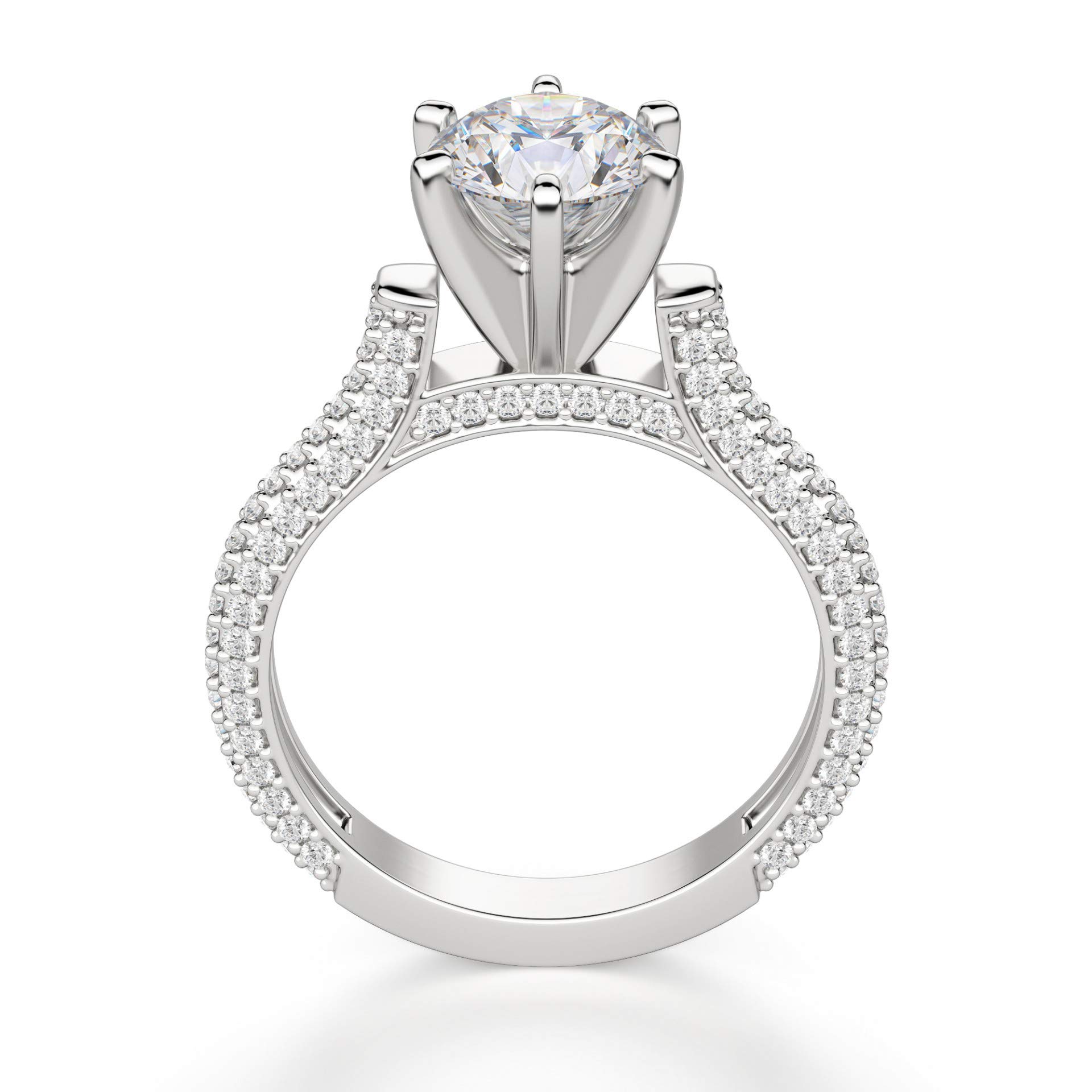 2 CT Round Moissanite Engagement Ring Wedding Bridal Set, Diamond Anniversary Ring, Solitaire Halo-Setting Vintage Silver Ring for Women - Perfect for Proposals, Weddings & Special Occasions