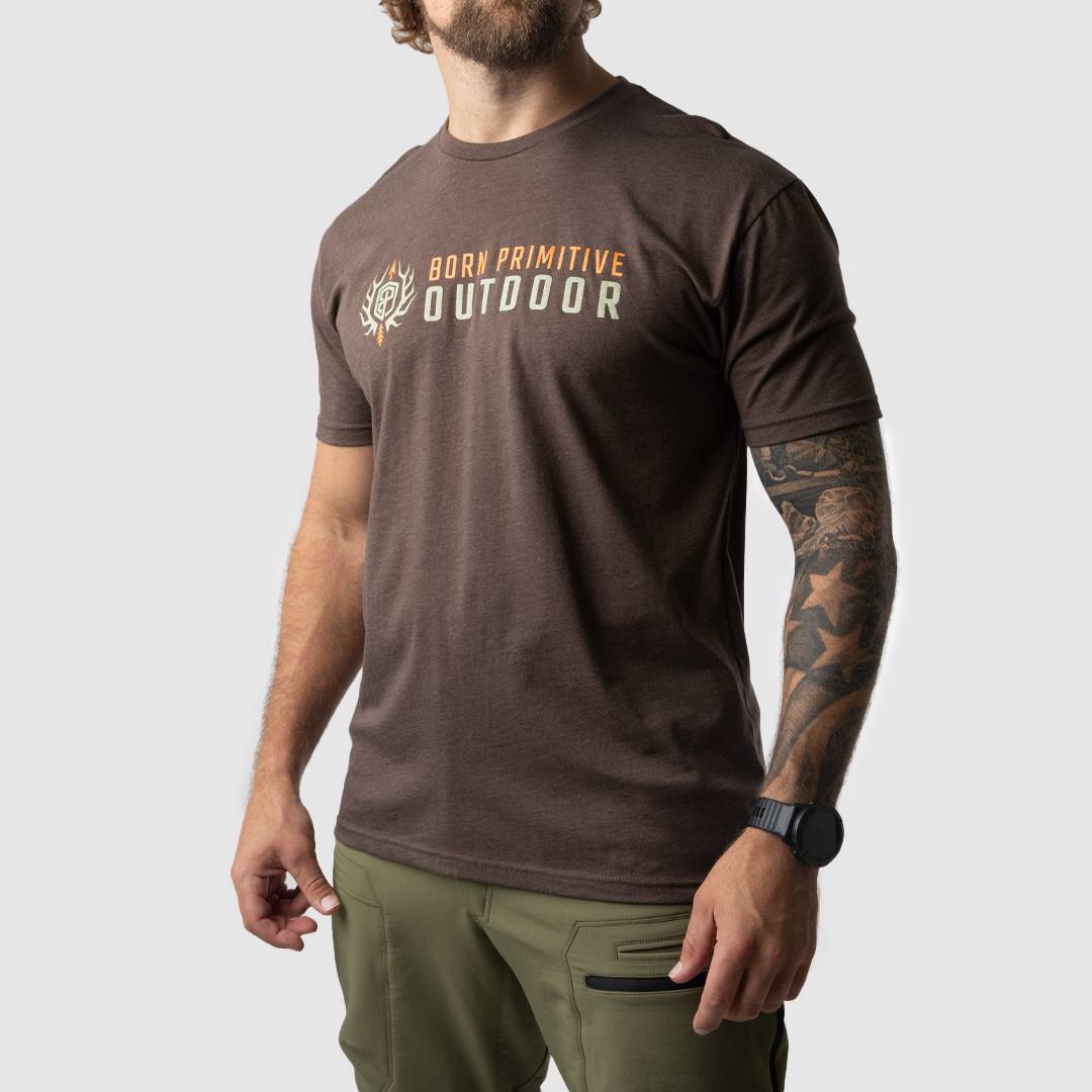 Premium Outdoor Brand T-Shirt for Men & Women - Soft Breathable Cotton Tee in Chestnut Brown - Perfect for Hiking, Camping & Casual Wear