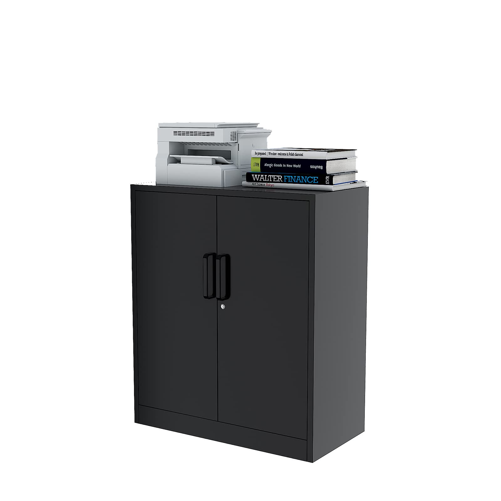 Heavy-Duty Metal Storage Cabinet with Lock - 35.4