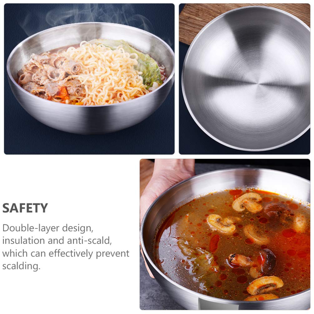 Stainless Steel Mixing Bowl 900ml - Insulated for Soup, Salad & Cereal - Kitchen & Serving Essential