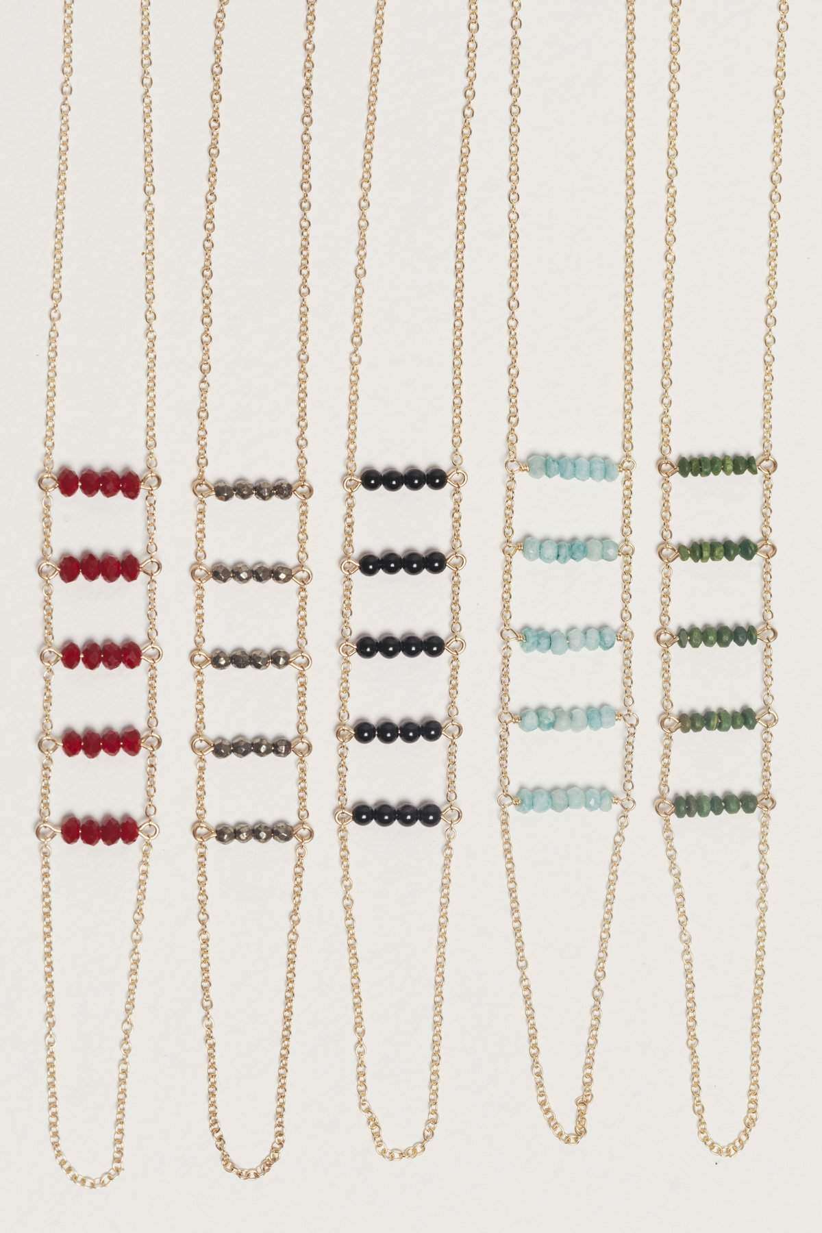Double Ladders to Bliss Beaded Gemstone Hand Chain Bracelet - Elegant Boho Jewelry for Women, Handmade Beaded Wrist Accessory - Perfect for Festivals, Weddings & Boho Fashion
