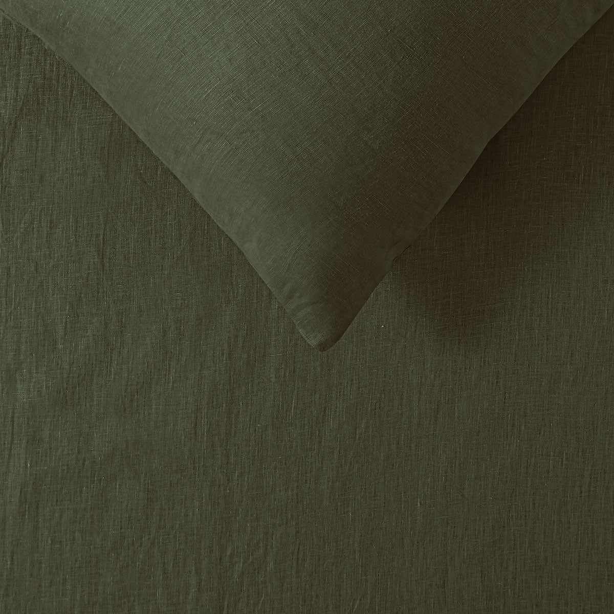 100% Pure Linen Olive Green Quilt Cover Set - Single Bed Size | Soft & Breathable Bedding for All Seasons | Perfect for Master Bedrooms, Guest Rooms & Vacation Homes