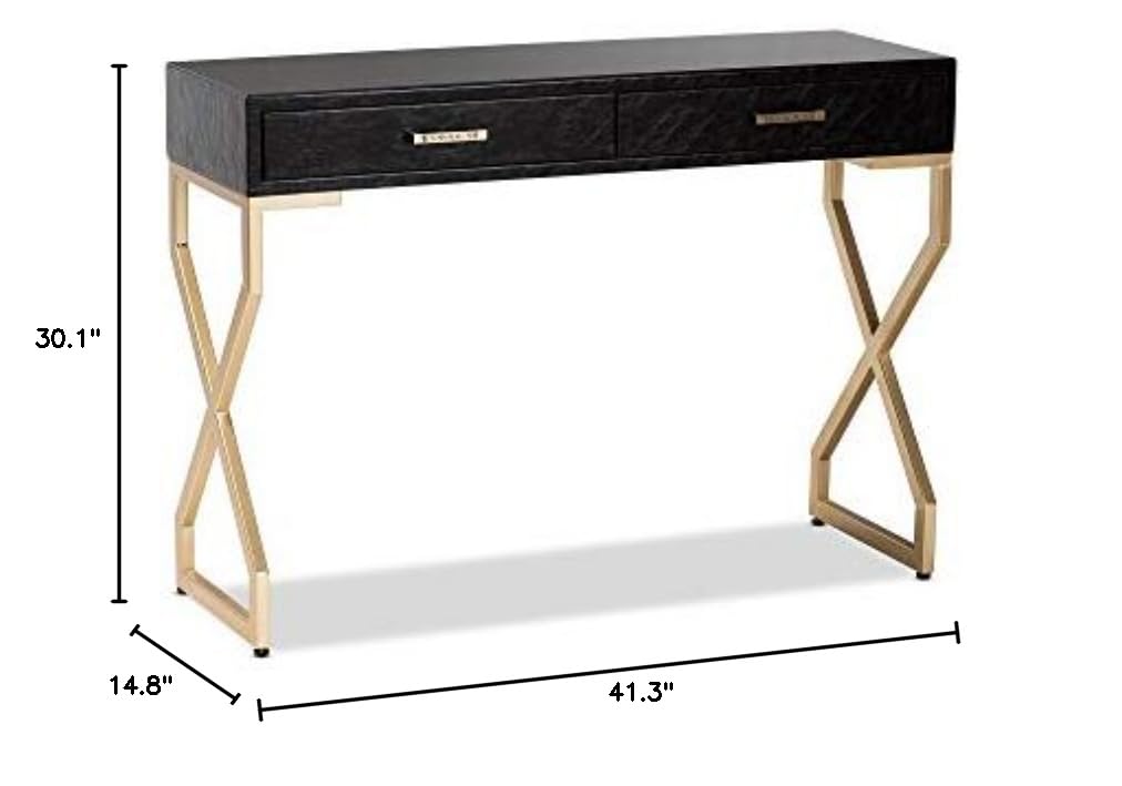 Baxton Studio Modern Console Table - Dark Brown & Gold Finish - Entryway, Living Room, Hallway Furniture for Home Decor
