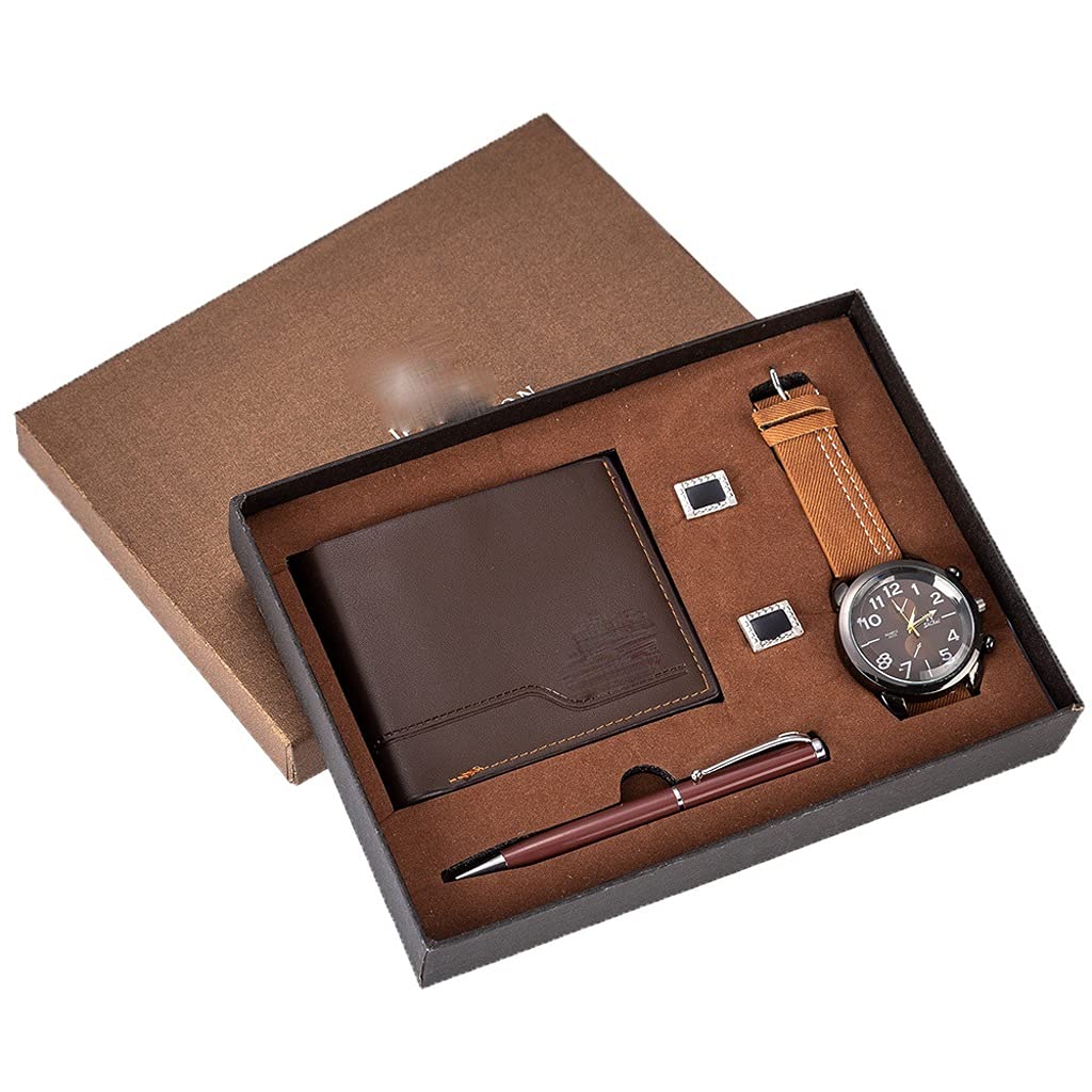 JRDHGRK Luxury Men's Gift Set - Premium Watch, Wallet, Cufflinks & Pen Set - Elegantly Packaged Present for Him - Perfect for Birthdays, Anniversaries & Special Occasions