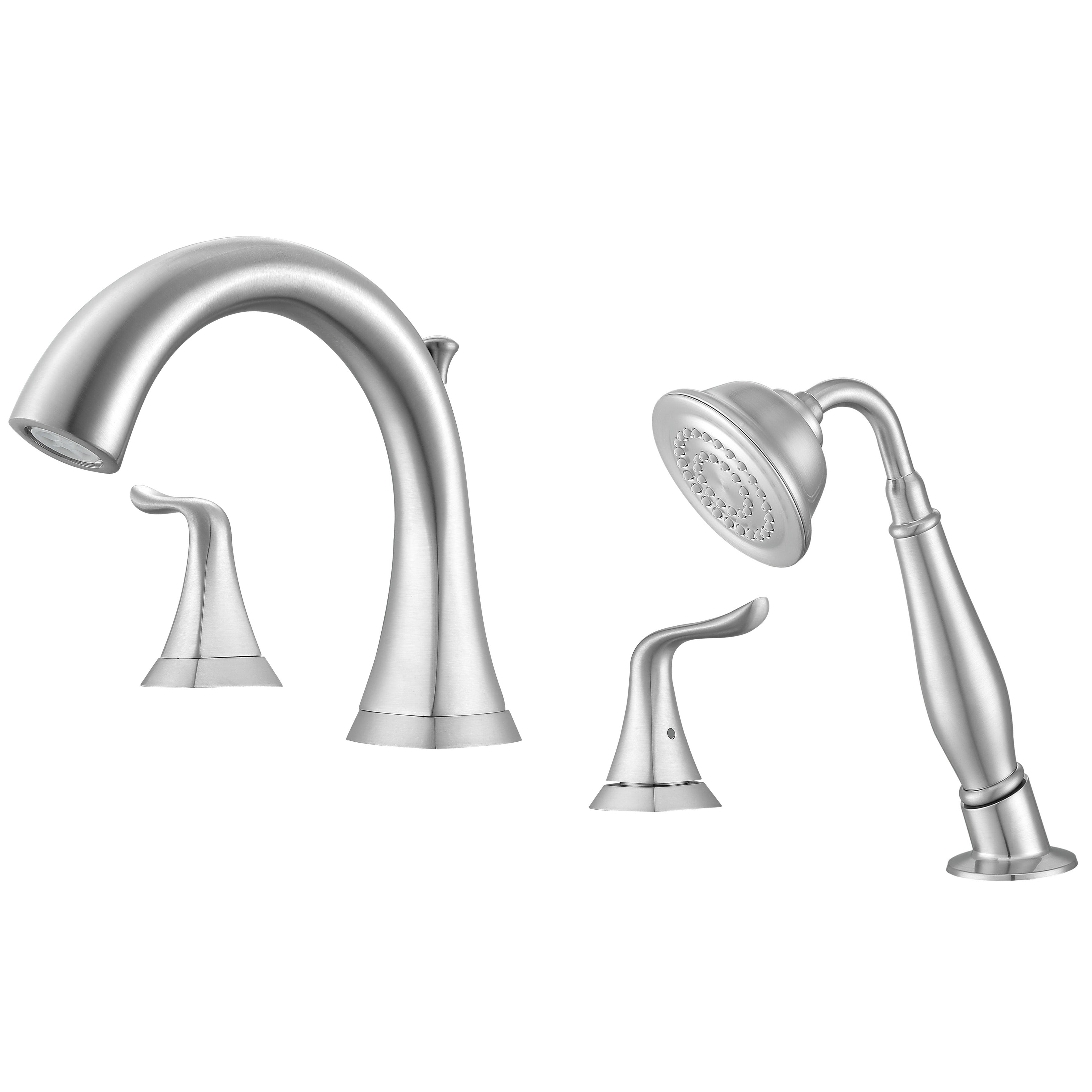 Scarlett Roman Tub Bathroom Faucet in Brushed Nickel Finish - High Arc Spout for Freestanding Bathtubs, Luxury Bathroom Fixture for Spa-Like Relaxation