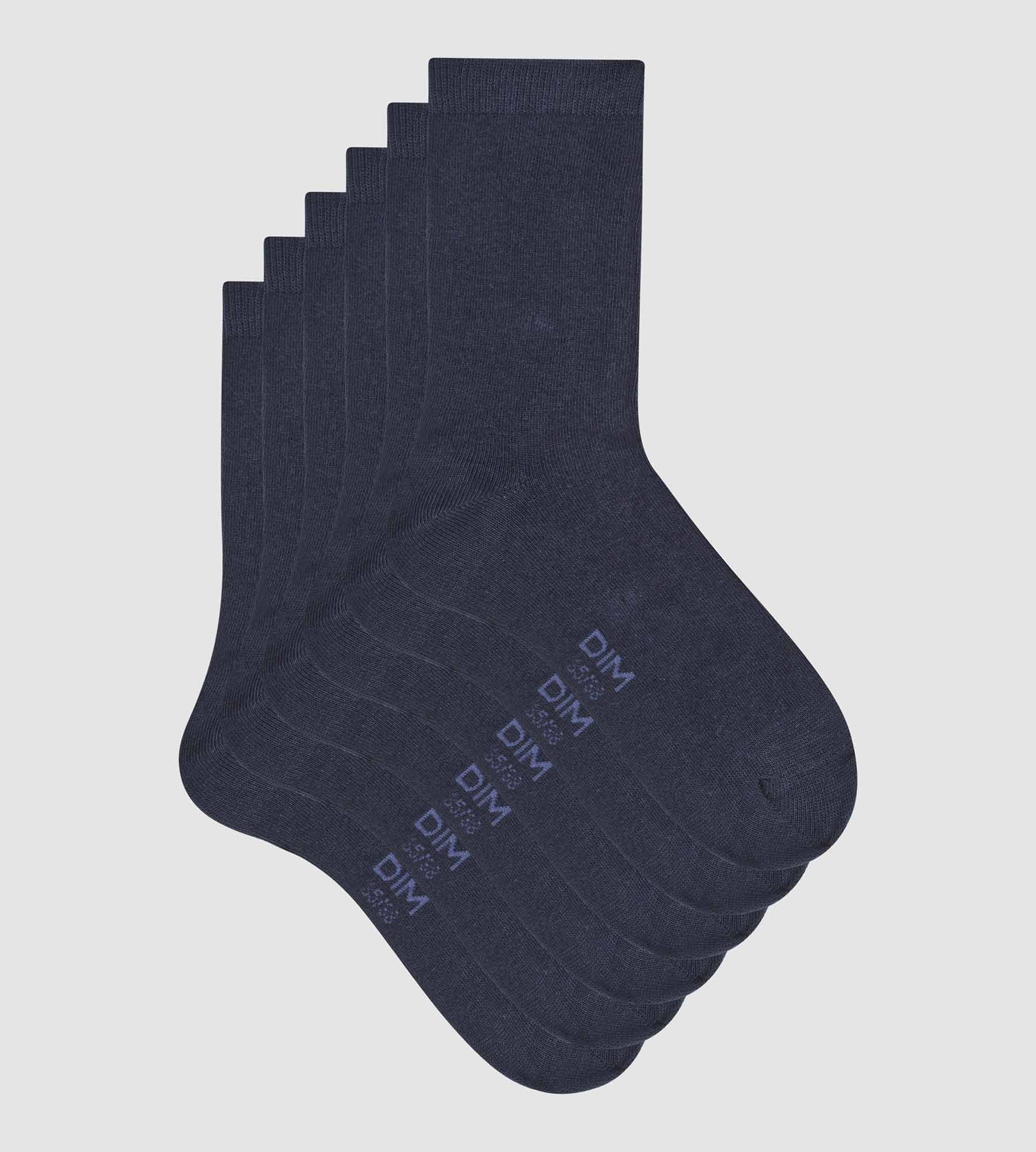 3 Pairs Women's Navy Blue Cotton Socks - Soft & Breathable Everyday Socks for Work, Casual & Sports - Comfortable Crew Socks for Women
