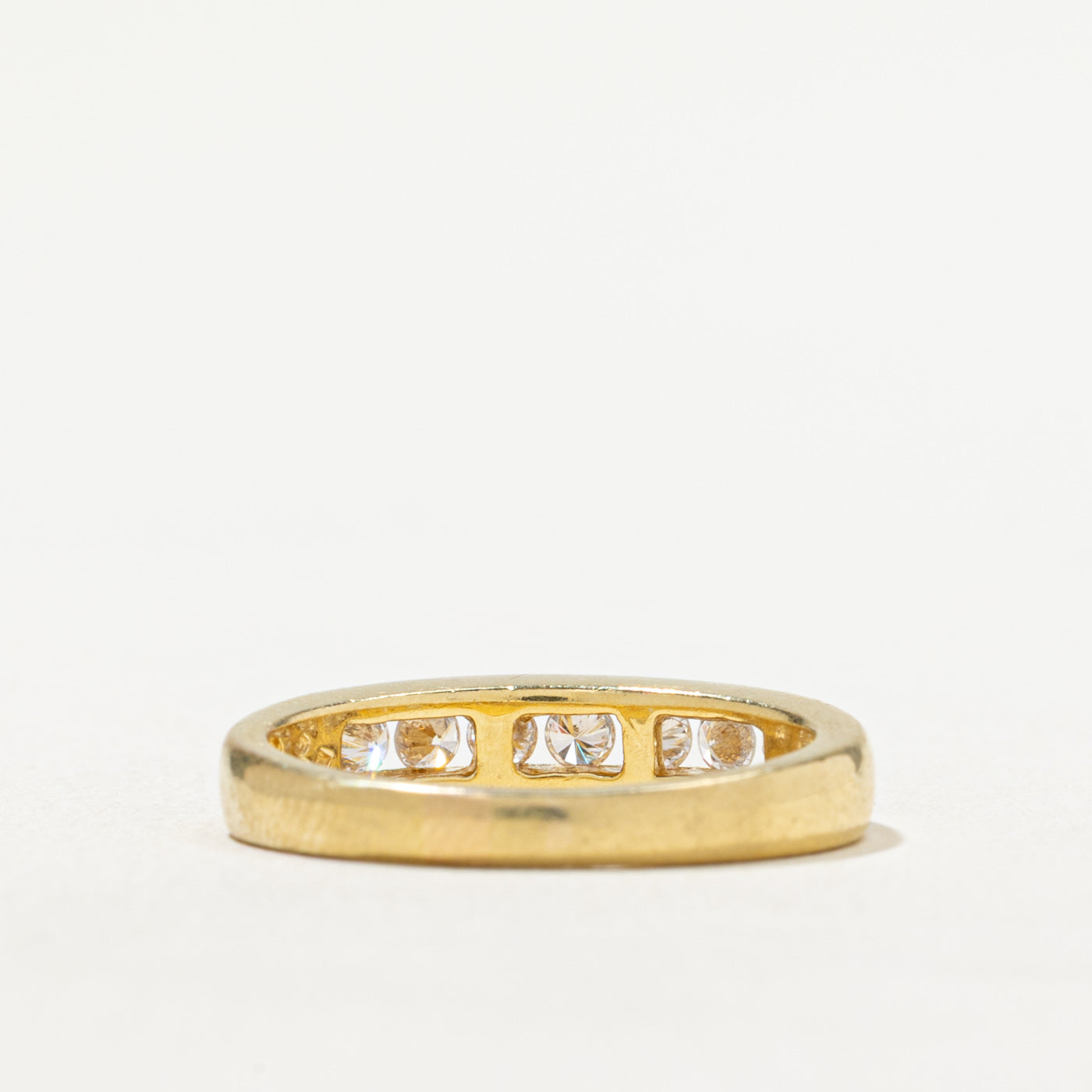 Channel Set Semi Eternity Diamond Wedding Band | 0.29ctw Round Cut Diamonds | Size 6 | Perfect for Anniversary Gifts & Bridal Jewelry