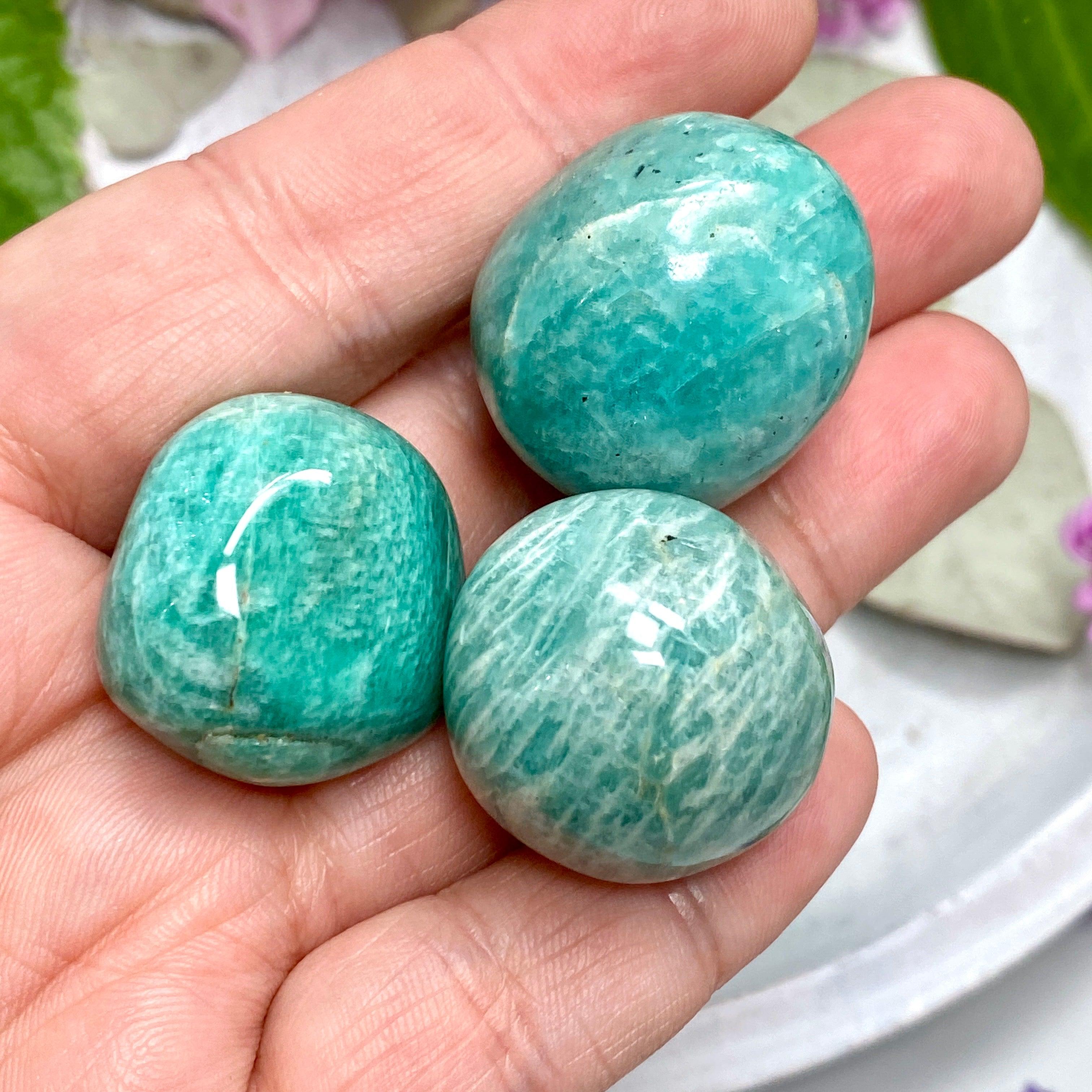 Amazonite Tumbled Stones - Natural Healing Crystals for Stress Relief, Chakra Balancing & Home Decor | Perfect for Meditation, Jewelry Making & Spiritual Gifts