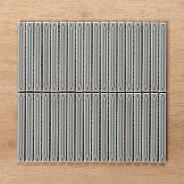 Castaways Silver Sage Gloss Kit Kat Porcelain Mosaic Tile 15x145mm - Perfect for Kitchen Backsplash, Bathroom Walls & DIY Home Decor Projects