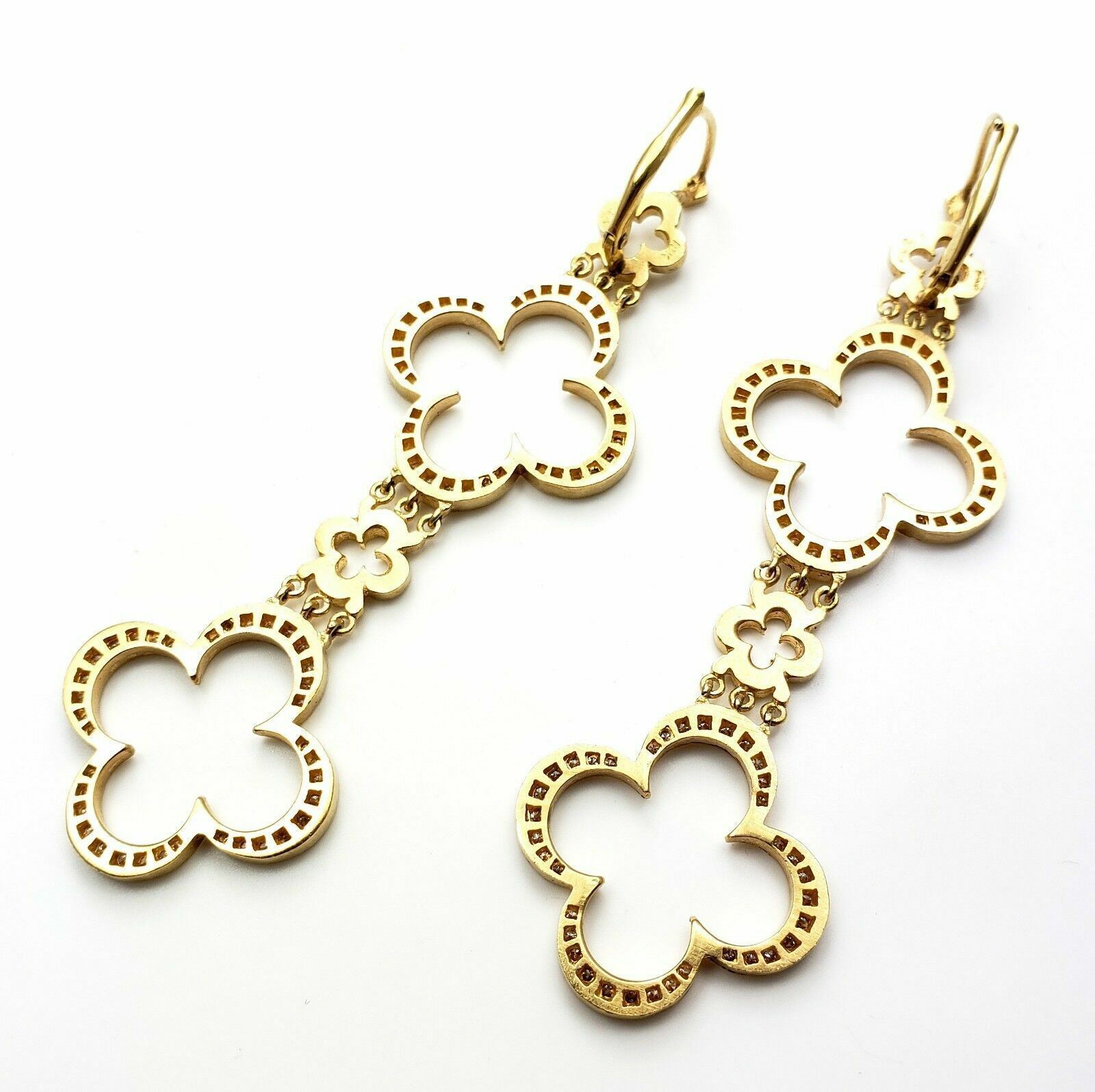 Ultra Rare 18k Yellow Gold 3ctw Diamond Cross Earrings by Loree Rodkin - Luxury Religious Jewelry for Women, Perfect for Church, Weddings & Special Occasions