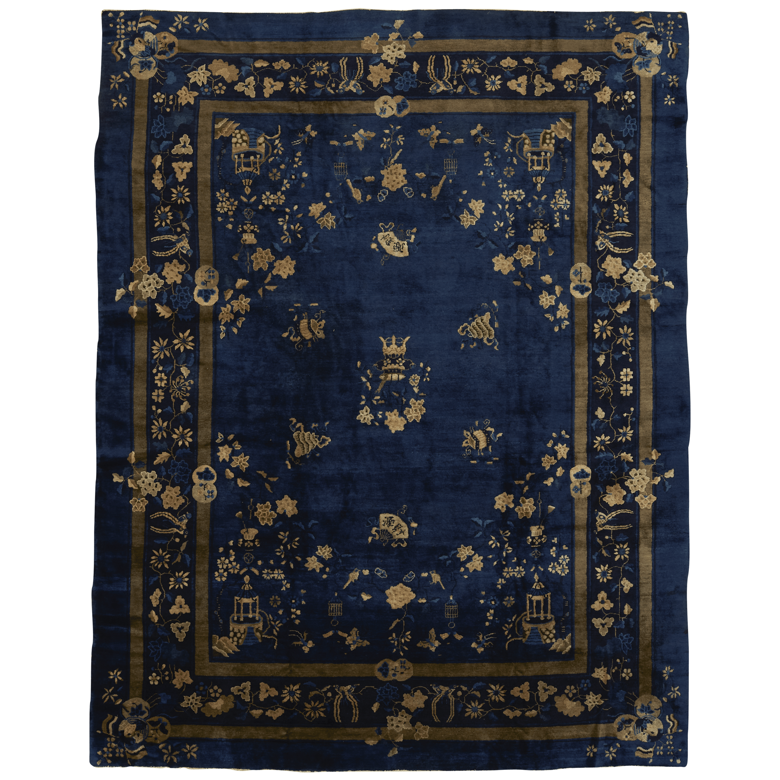 Vintage Chinese Blue Circa 1910 - Antique Collectible Home Decor for Living Room, Office & Gift Giving
