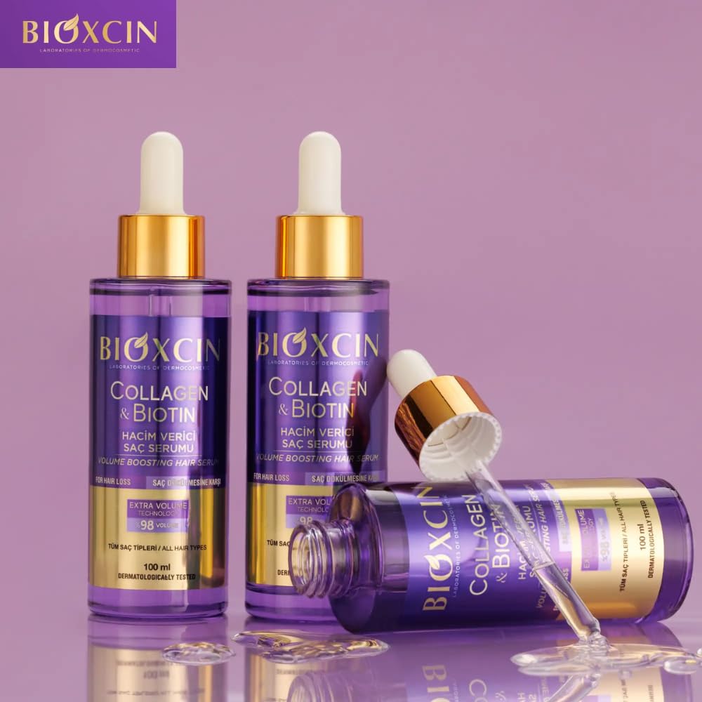 Bioxcin Collagen & Biotin Hair Growth Set - Volumizing Shampoo, Conditioner & Hair Care Cream for Thicker, Stronger Hair | For Daily Hair Care Routine & Scalp Nourishment