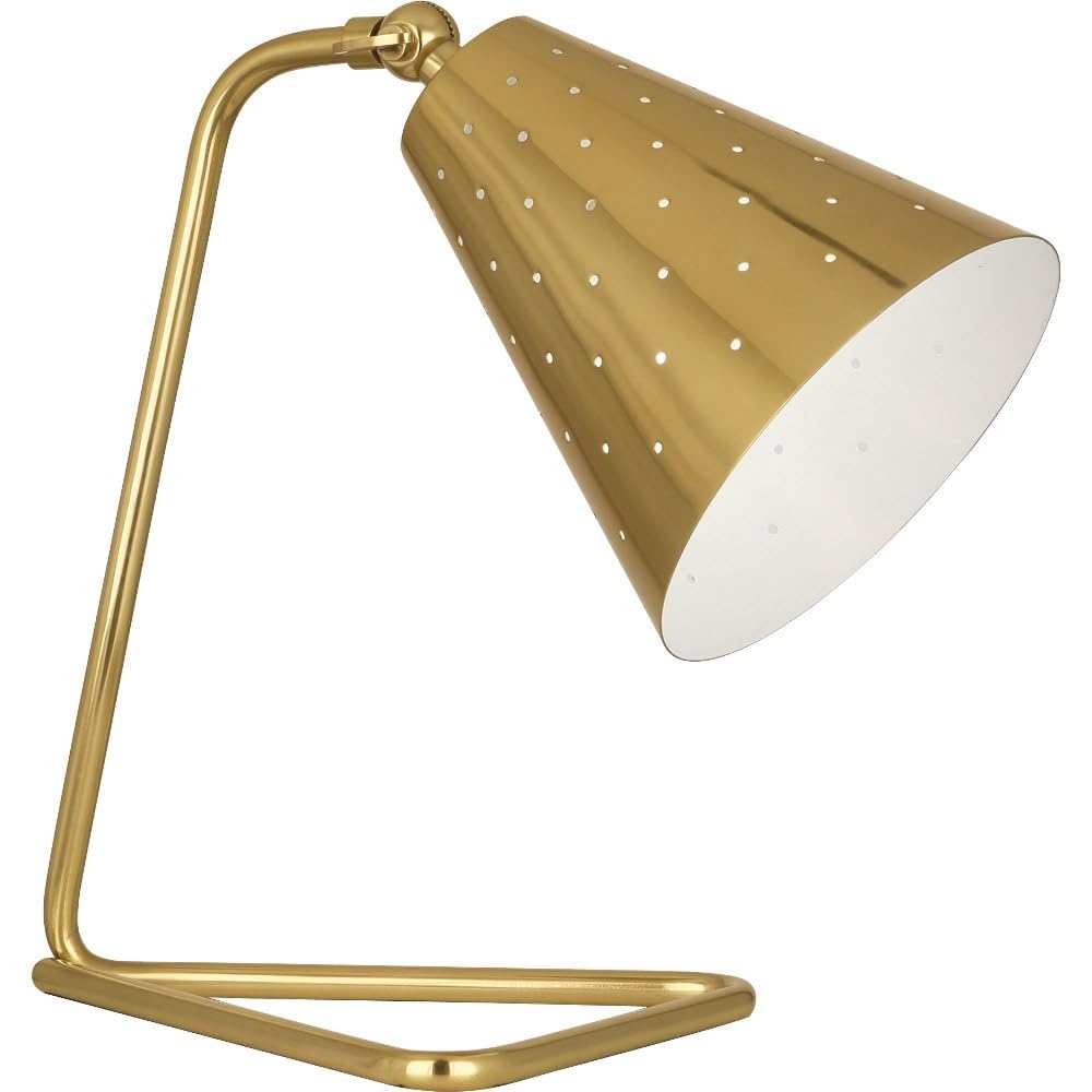 Robert Abbey Pierce Canary Yellow Gloss Metal Desk Lamp - Adjustable Modern Office Lighting for Study, Reading & Home Decor