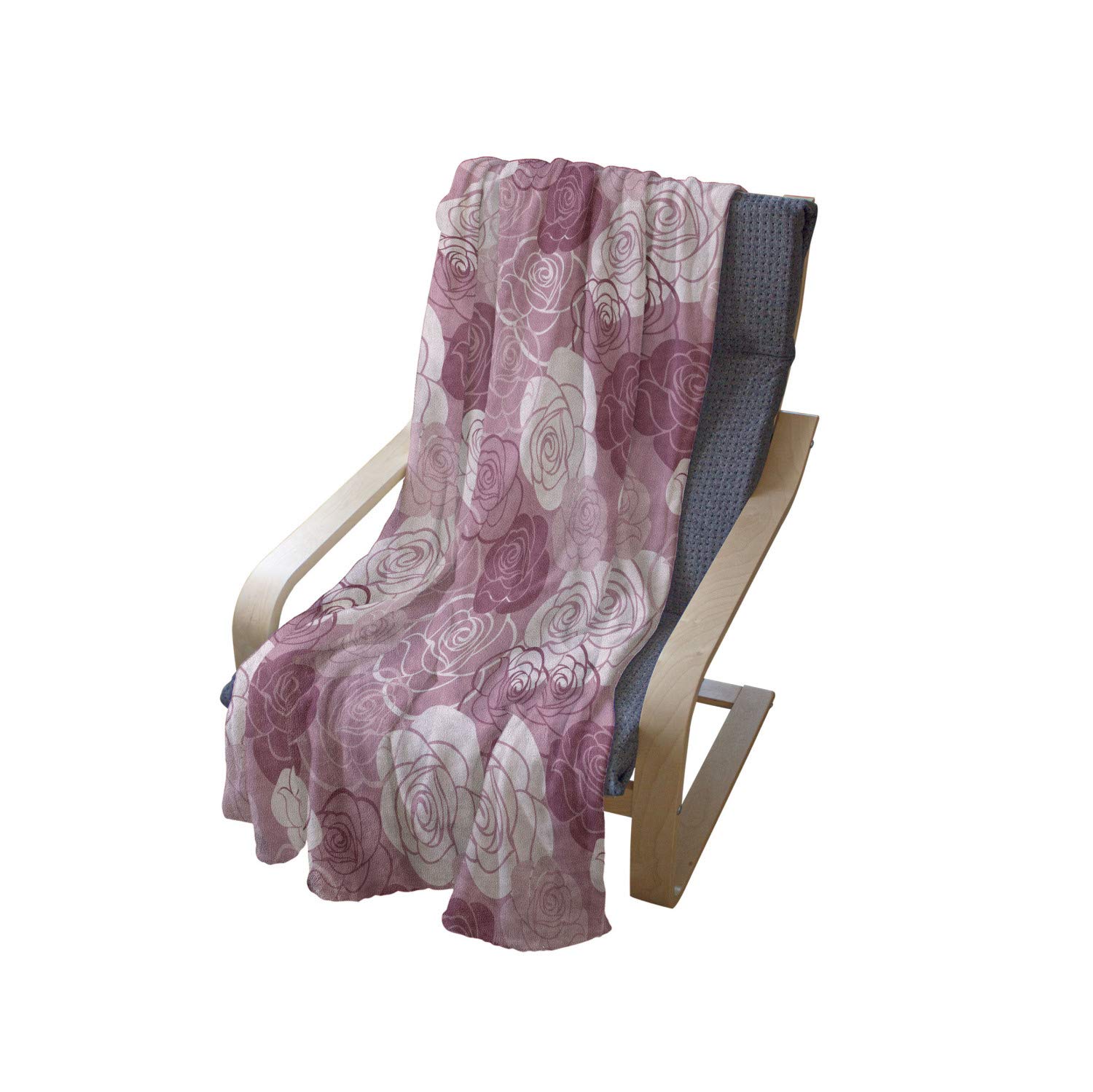 Ambesonne Floral Throw Blanket - Soft Fleece Blanket with Romantic Rose Flower Design, 50