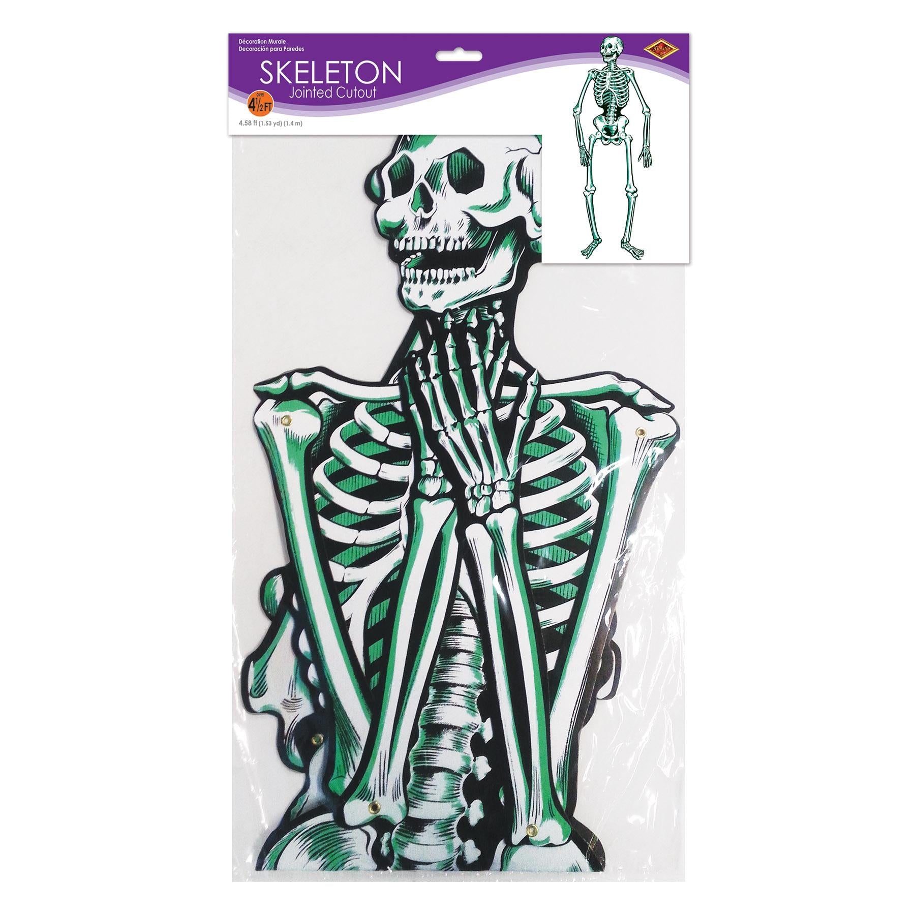 12 Pack Beistle Halloween Jointed Skeleton Decorations - Blue and White Hanging Skeletons for Spooky Party, Haunted House & Outdoor Decor