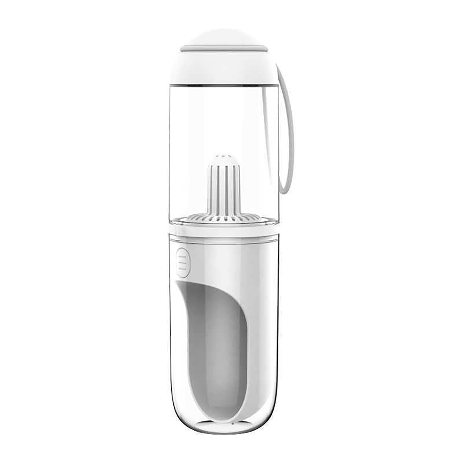 **Leak-Proof Dog Water Bottle with Bowl - 330ml Portable Pet Water Dispenser for Outdoor Walking, Hiking & Travel - Durable ABS Resin, White**    *(Perfect for dogs on-the-go, park visits, road trips, and outdoor adventures!)*
