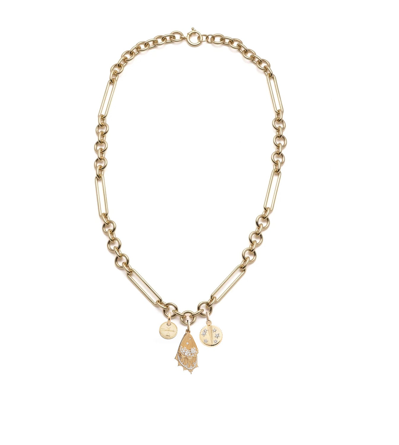 Encrusted Butterfly Wings Necklace - Midsized Mixed Clip Pendant, Symbol of Resilience & Dreams | Perfect for Boho Fashion, Gift Giving & Special Occasions