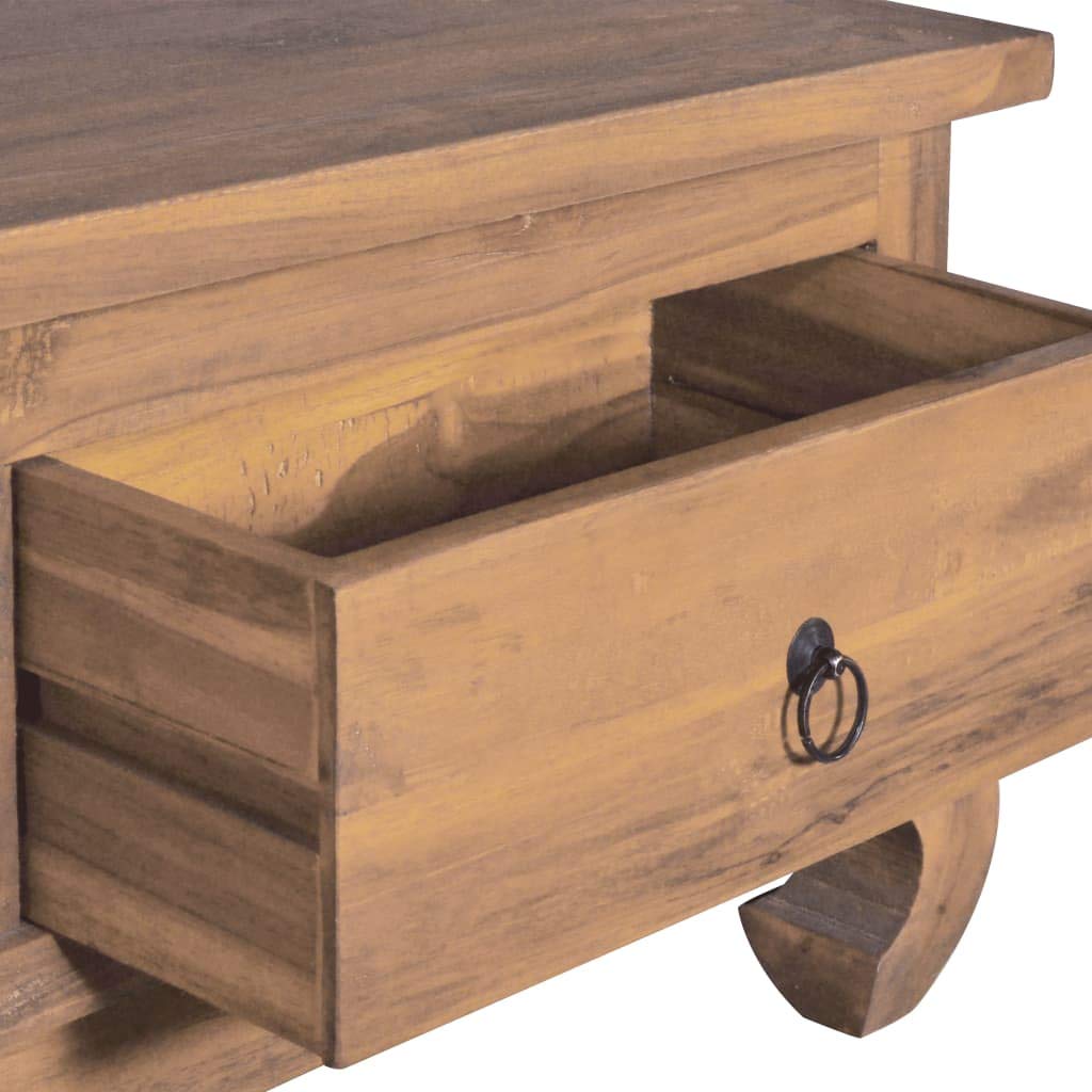Rustic Solid Teak Wood TV Stand Entertainment Center - 43.3