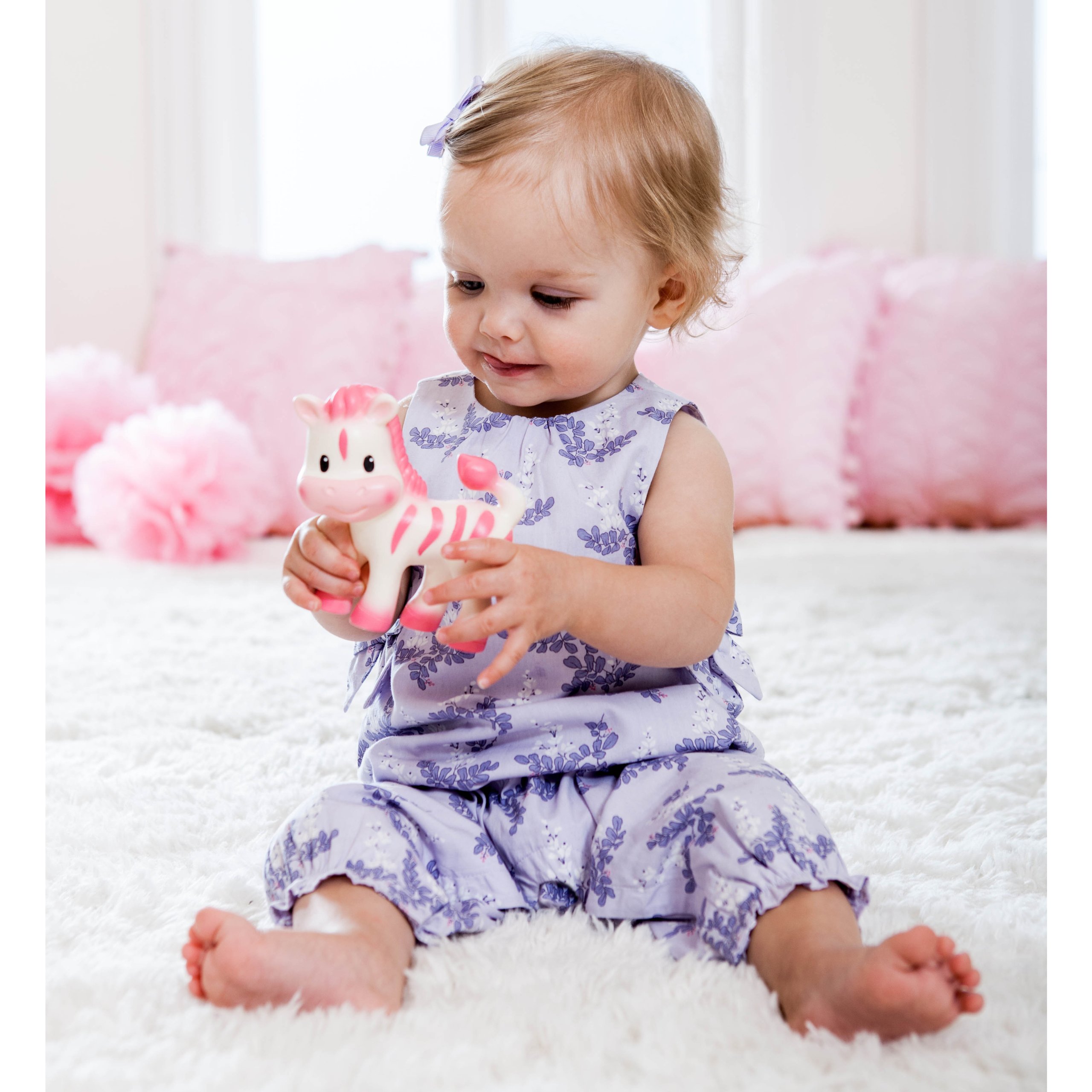 Infantino Teether Toy for Babies - Soft Squeeze & Chew Zebra Teether for Soothing Sore Gums | Perfect for Teething Relief, On-the-Go Play & Sensory Development