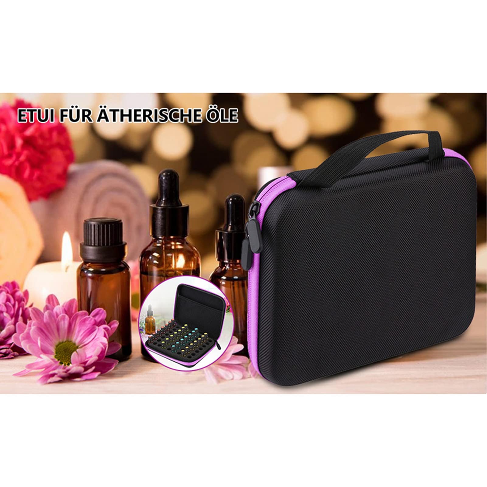 Greensen 63 Bottle Essential Oil Storage Case - Portable Aromatherapy Organizer Bag with Carrying Handle | Perfect for Travel, Home Use & Professional Therapists