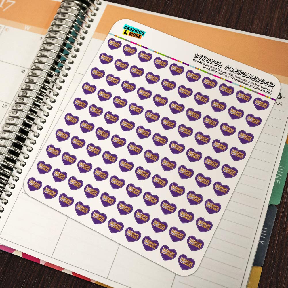 Bayou Bengals Fierce Tiger Heart Shaped Planner Stickers - Scrapbook & Calendar Decorative Stickers for Bullet Journals, DIY Crafts, and School Supplies