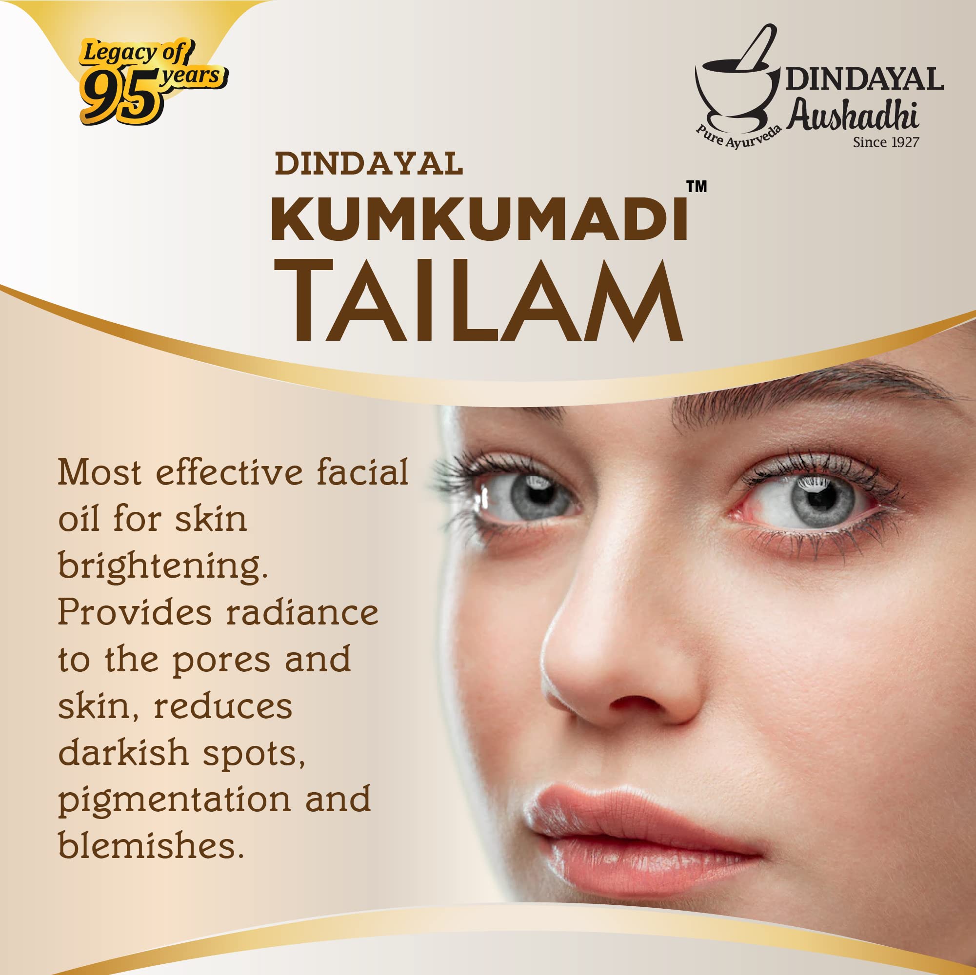 Kumkumadi Tailam Ayurvedic Face Oil for Acne, Dark Spots & Skin Brightening | 100% Natural Beauty Treatment for Clear, Glowing Skin | Perfect for Daily Skincare Routine & Nighttime Regimen (15ml)