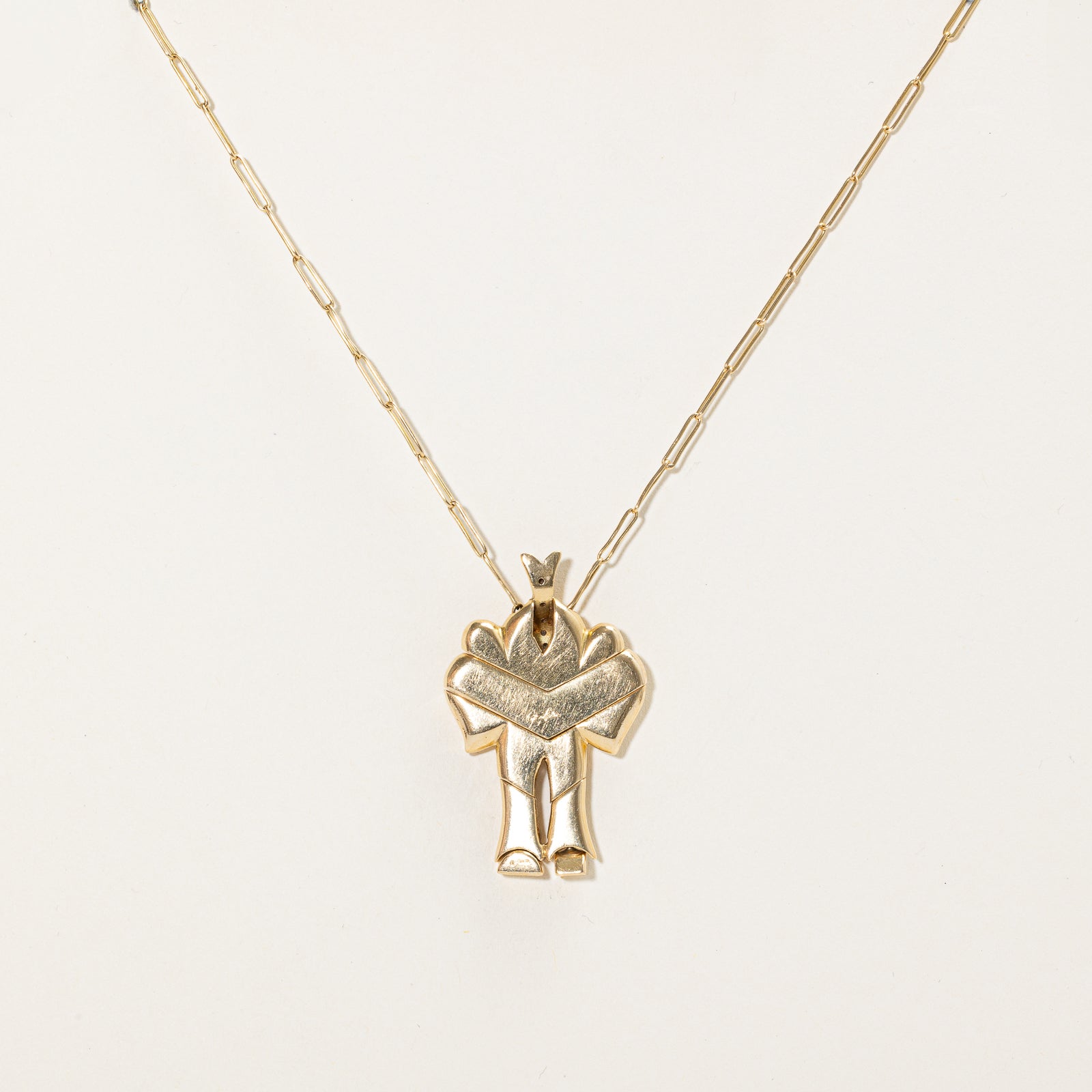 18K Gold Diamond Elephant Moving Pendant Necklace | 0.06ctw | 29