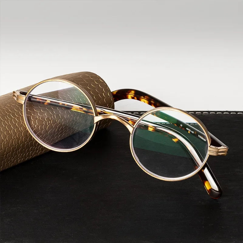Aror Women's Full Rim Round Titanium Acetate Eyeglasses Frame - Lightweight & Durable Glasses for Reading, Computer Work & Fashion (Style 241118) | Perfect for Office, Daily Wear & Gift Giving
