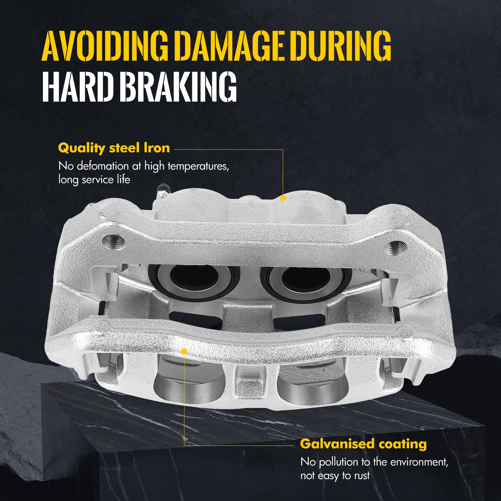 KUSATEC 18B5404 & 18B5405 Front Disc Brake Caliper with Bracket - Compatible with 2012-2016 Ford F-150 & 2011-2013 Lobo - Left & Right Side - Perfect for Off-Roading, Towing, and Daily Commuting