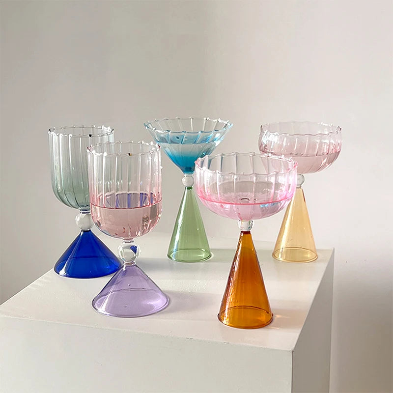 Elegant Cece Cocktail Glasses Set - Premium Crystal Glassware for Margaritas, Martinis & Mixed Drinks - Perfect for Home Bars, Parties & Wedding Receptions