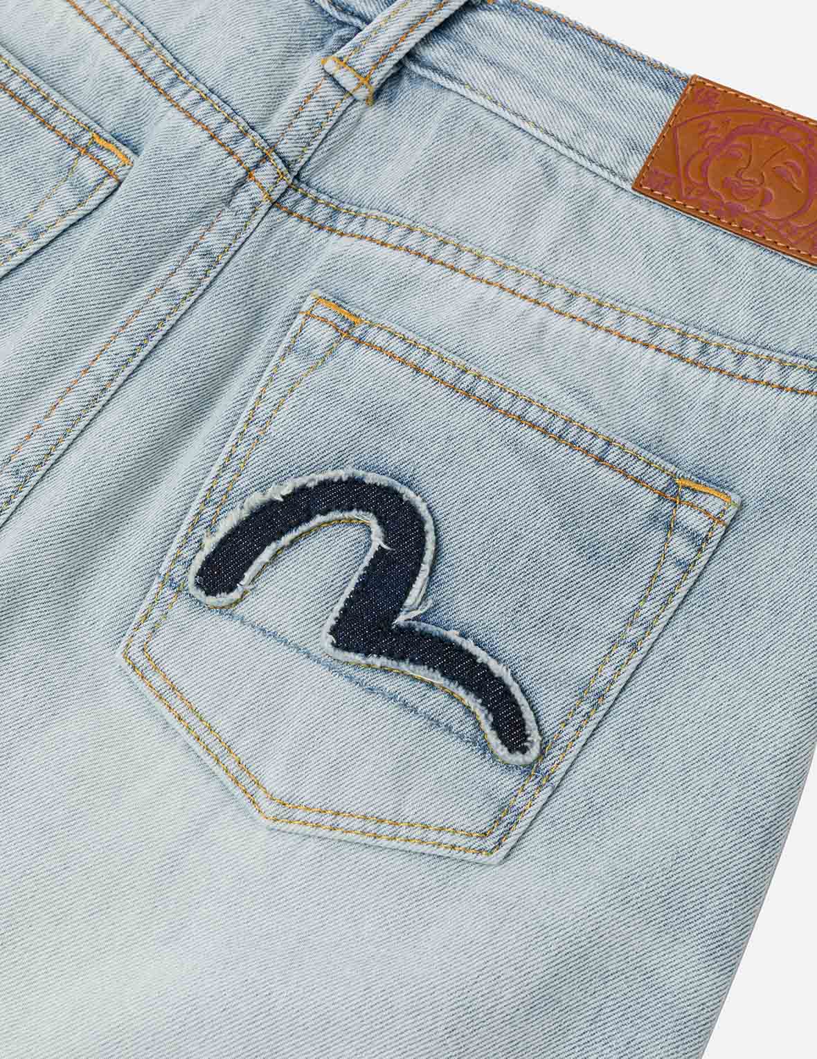 Vintage Washed Deconstructed Seagull Print Denim Midi Skirt for Women - Boho Chic Fashion, Casual Outfit & Streetwear Style