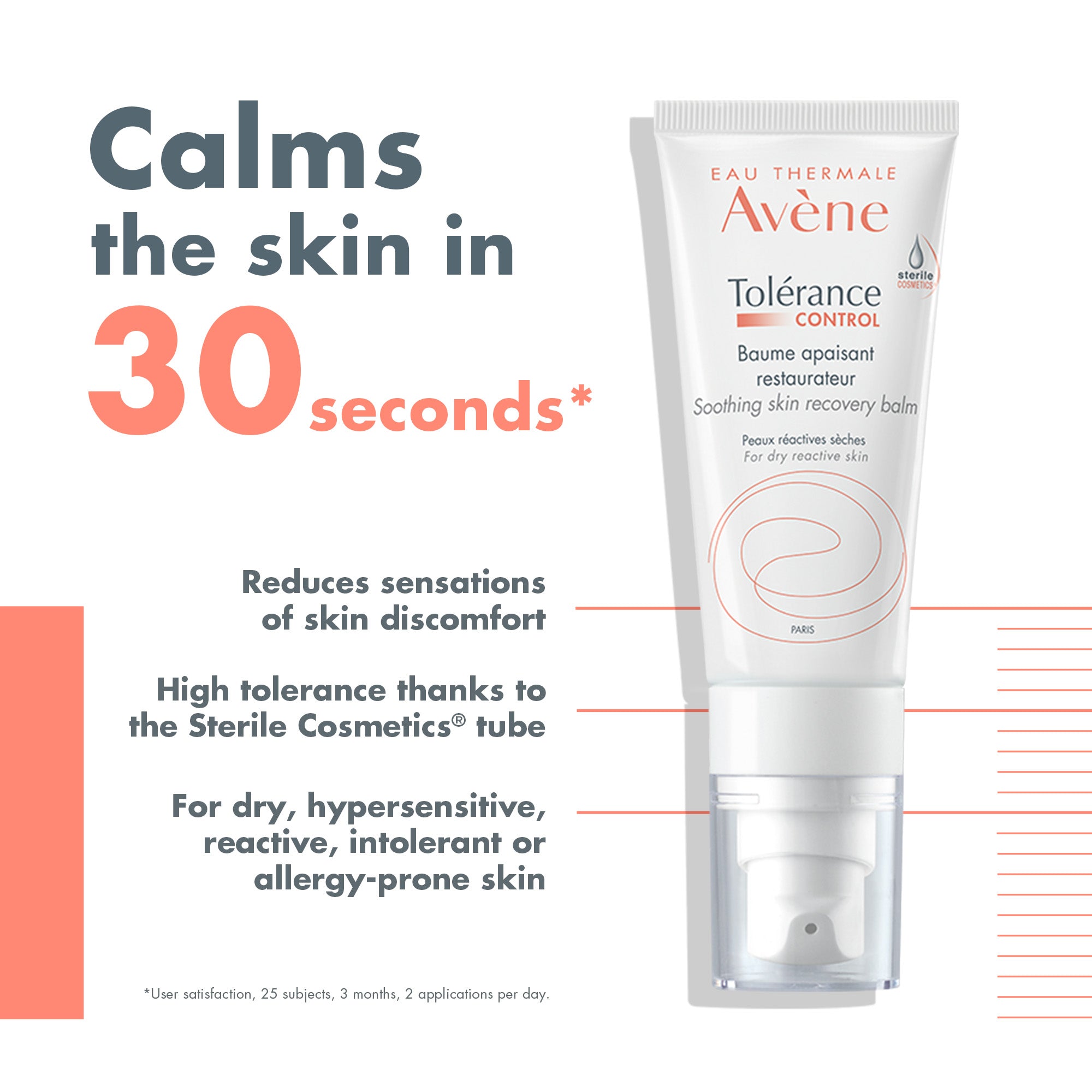 Avène Tolerance Control Soothing Skin Recovery Balm for Dry & Sensitive Skin - Hydrating Face Moisturizer for Eczema & Rosacea Relief - Perfect for Nighttime Skincare Routine & Post-Procedure Care