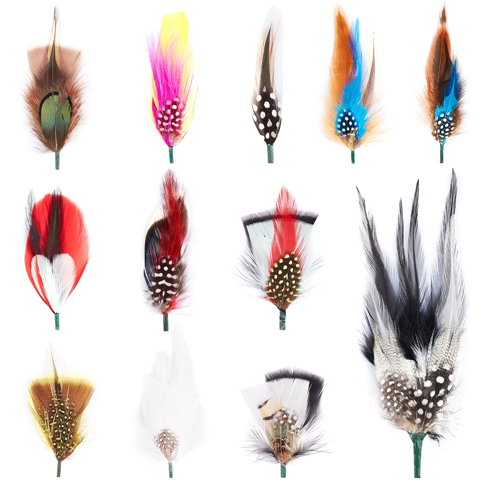 Natural Feather Packs for Hats - Assorted Colors & Styles for Fedora, Cowboy, Pork Pie, Trilby & Oktoberfest Hats - DIY Hat Accessories for Costume Parties, Western Style & Festive Events