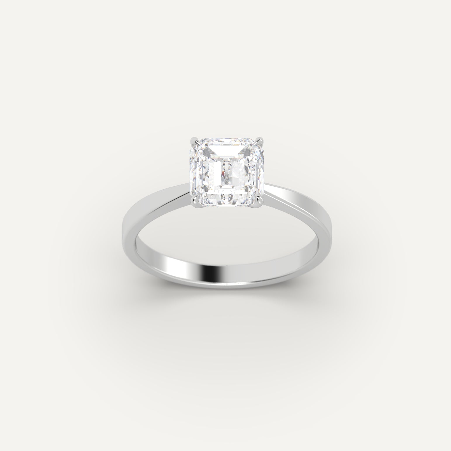 2 Carat Asscher Cut Diamond Ring - Elegant Solitaire Engagement Ring for Women | Perfect for Proposals, Anniversaries & Special Occasions