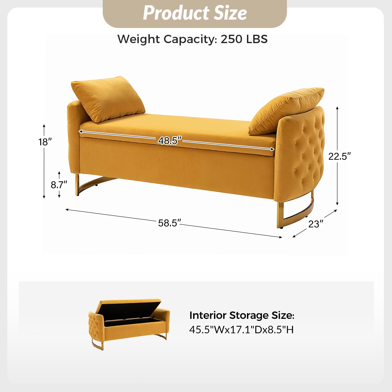 Angelo Upholstered Flip Top Storage Bench - Stylish Ottoman with Hidden Storage for Living Room, Bedroom & Entryway - Perfect for Home Organization & Extra Seating