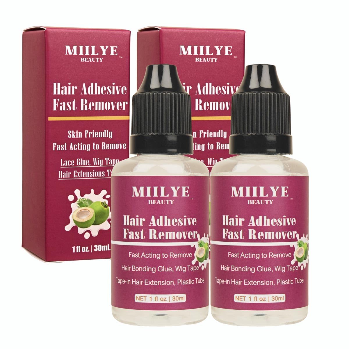 Fast-Acting Tape-in Hair Extension Remover (2 Bottles) - Gentle Wig Glue & Double-Sided Tape Remover for Seamless Hair Extensions Removal | Safe for Skin & Scalp | Perfect for Salon Use, Home Hair Care & Professional Stylists