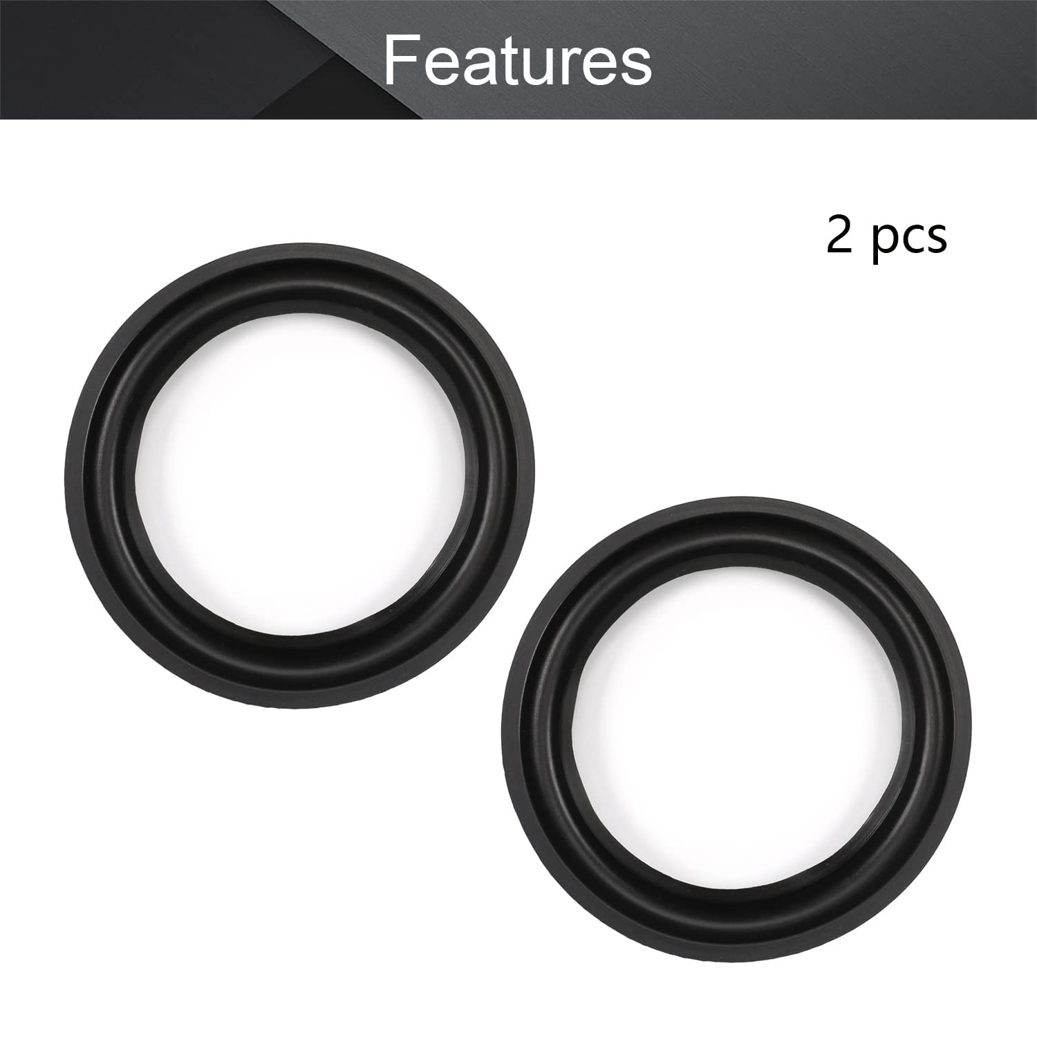 Fielect 4.5inch/115mm Speaker Rubber Edge Surround Rings - 2pcs Replacement Parts for Speaker Repair, DIY Audio Projects | Perfect for Home Theater, Car Audio & Studio Monitor Speaker Repairs