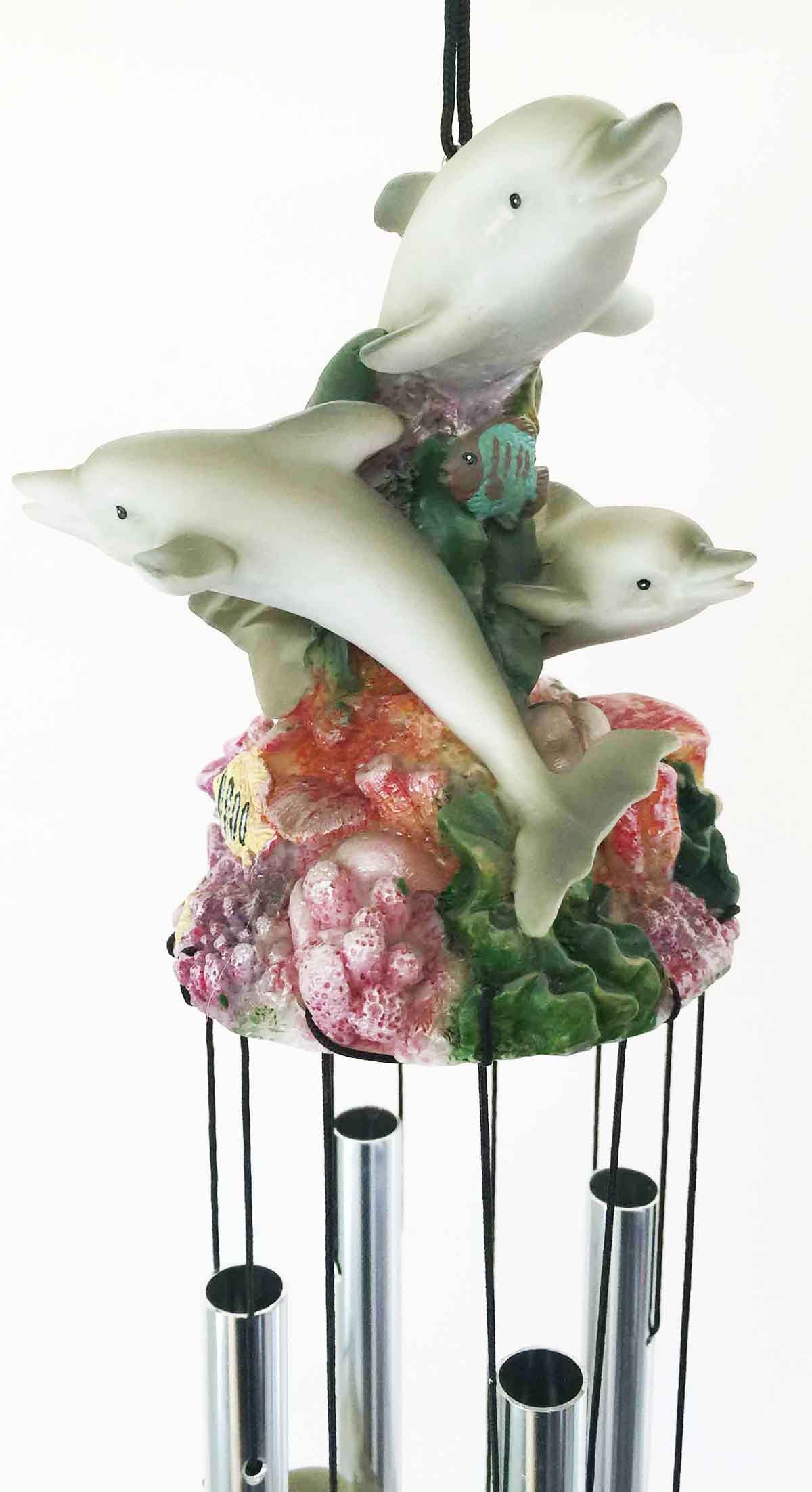 Ocean Coral Wind Chime - Dolphin Family Decor for Garden & Patio Relaxation