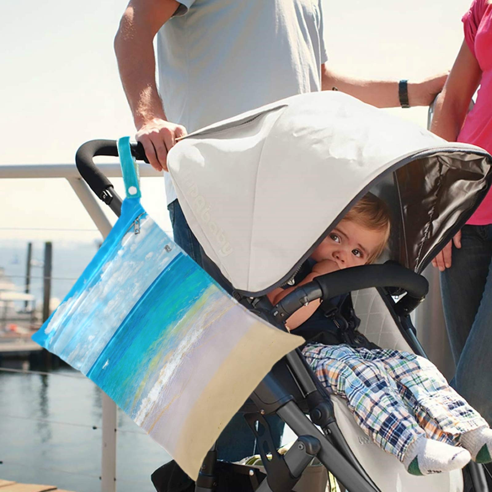 Visesunny 2-Pack Waterproof Wet Bags with Zipper Pockets - Reusable & Washable for Beach, Pool, Travel, Gym, Daycare - Perfect for Swimsuits, Diapers, Toiletries & Dirty Clothes - Great for Outdoor Activities, Baby Care & Sports Gear Storage