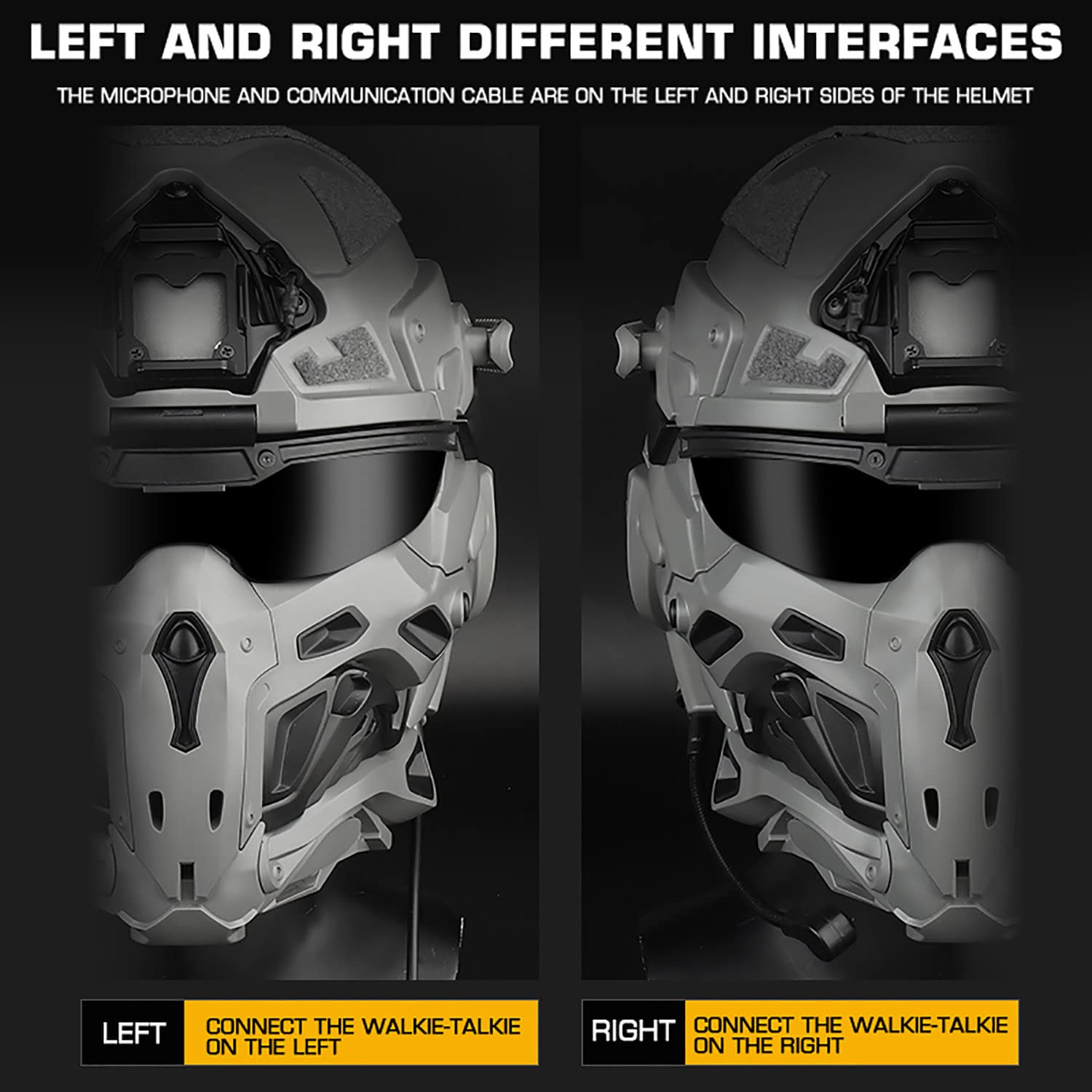 Tactical Full Face Helmet with Built-in Headset & Anti-Fog Fan - Military Airsoft Fast Helmet & Goggle Mask Set for Paintball, Cosplay, and Outdoor Combat Training