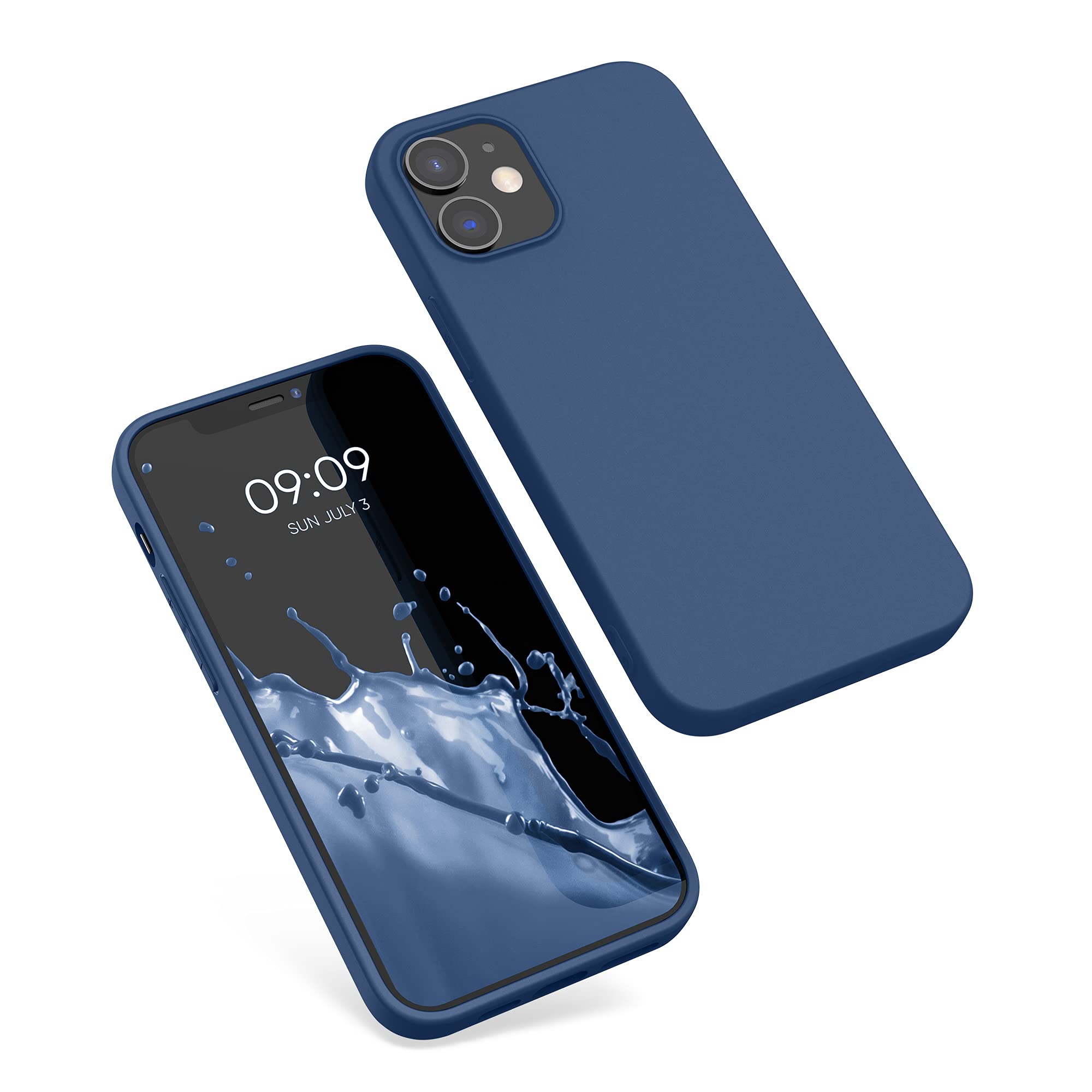 kwmobile Soft Slim Protective TPU Silicone Case for Apple iPhone 12 & iPhone 12 Pro - Navy Blue - Shockproof & Scratch Resistant Cover for Everyday Use, Work & Travel