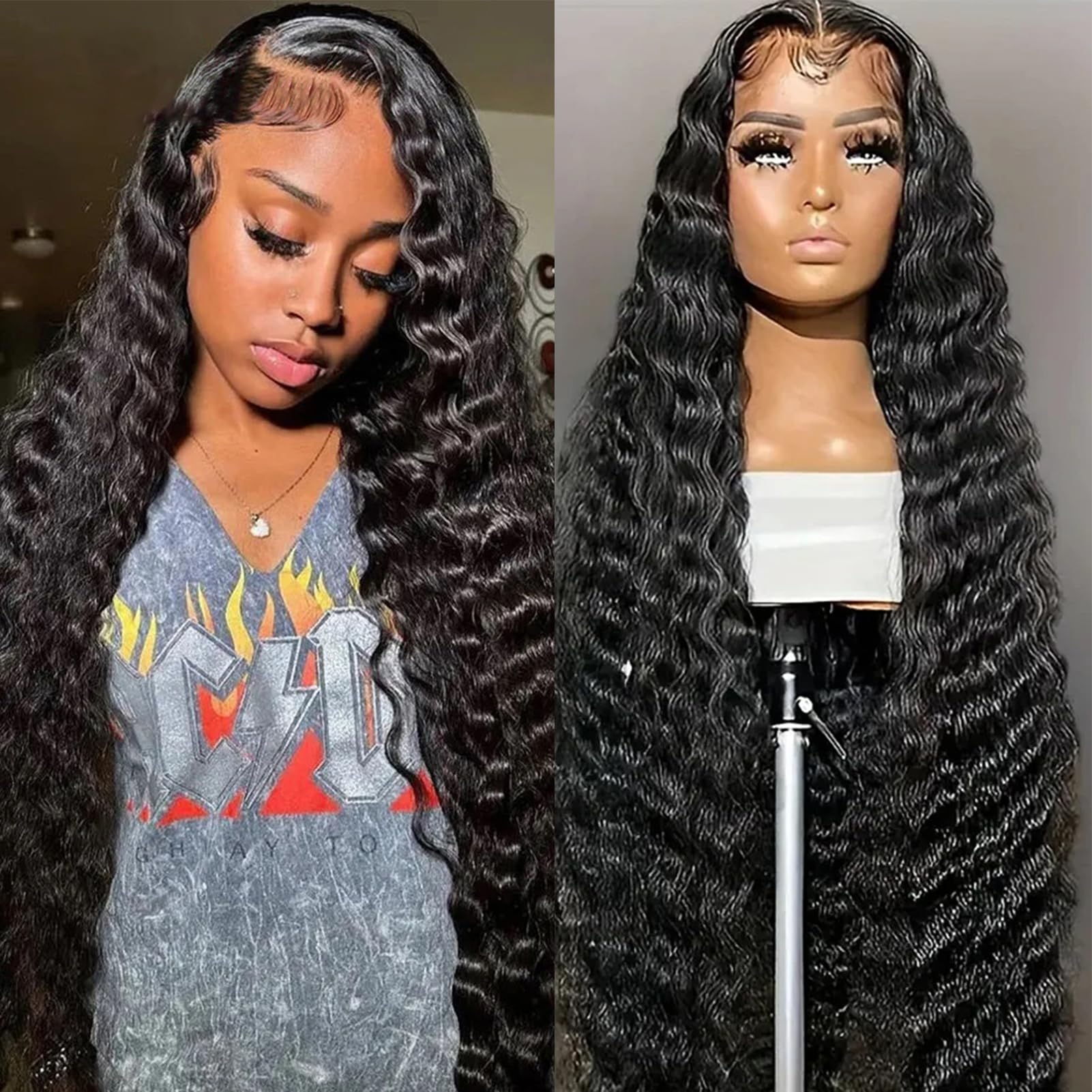 30 Inch Loose Wave Lace Front Wigs Human Hair 200% Density 13x4 HD Transparent Lace Frontal - Glueless Pre Plucked with Baby Hair for Women - Perfect for Daily Wear, Cosplay, and Special Occasions
