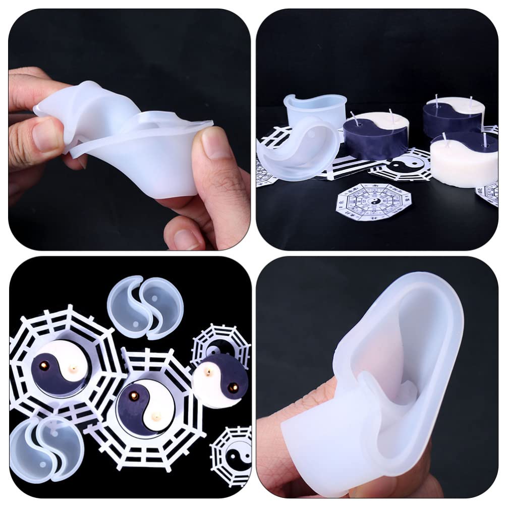 2-Piece Yin Yang Silicone Candle Molds for DIY Scented Candles, Soap & Epoxy Resin Crafts - Perfect for Home Decor, Meditation Spaces & Gift Making
