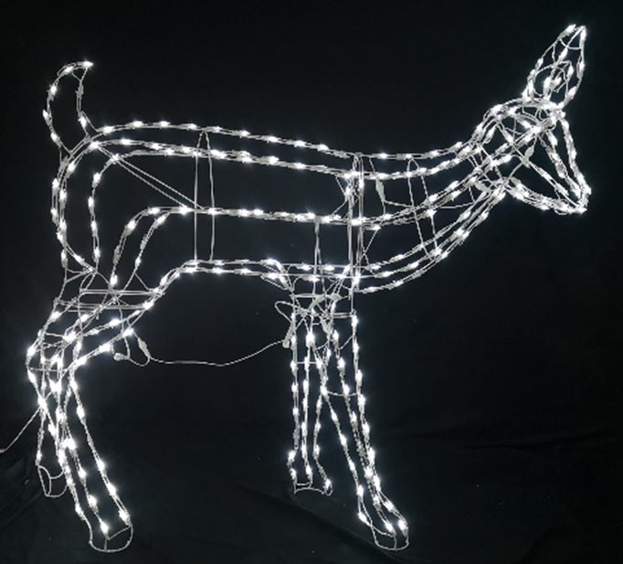 46 Twinkling LED Woodland Doe Outdoor Sculpture - Solar Powered Deer Statue for Garden, Yard, and Patio Decor - Perfect for Christmas, Halloween, and Outdoor Party Lighting
