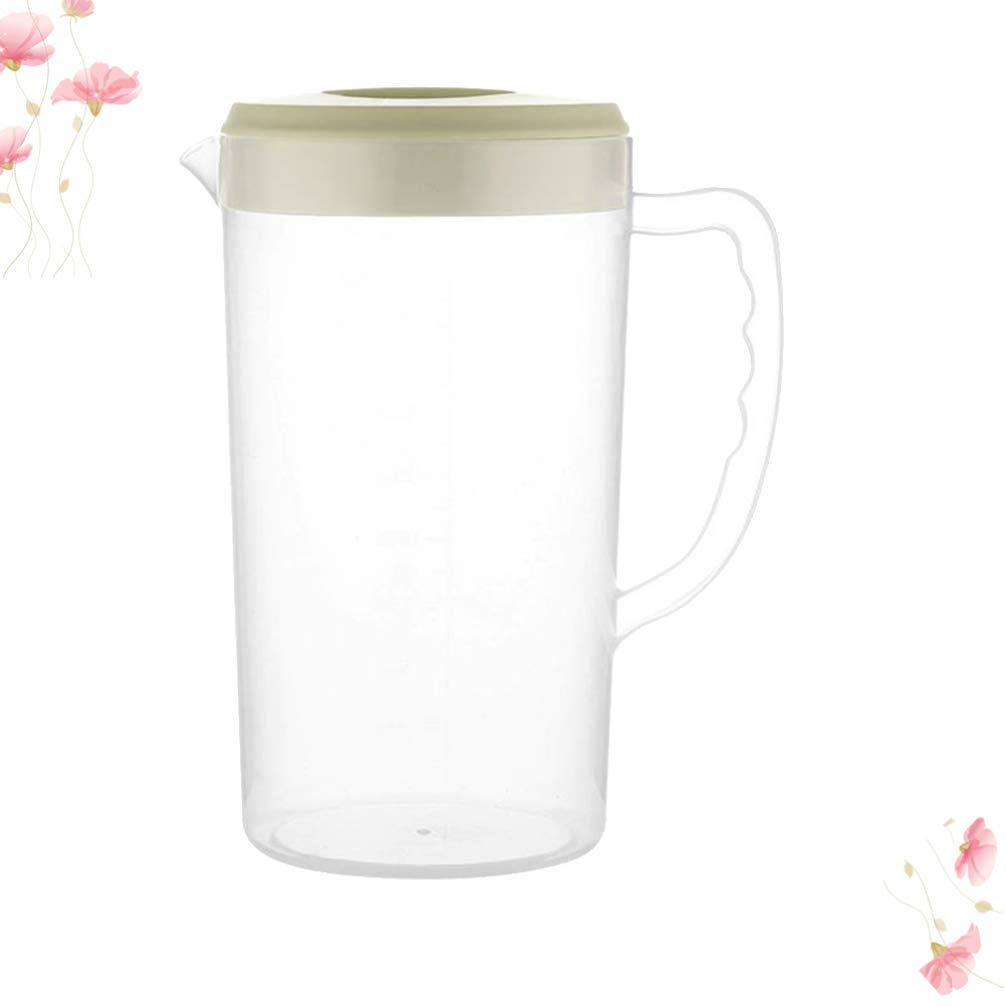 Premium Glass Juice Pitcher with Lid - 2L Large Cold Water, Milk, Beverage Pitcher for Coffee, Tea, Beer & Smoothies | Leak-Proof Refrigerator Storage Container | Perfect for Parties, Breakfast & Kitchen Use