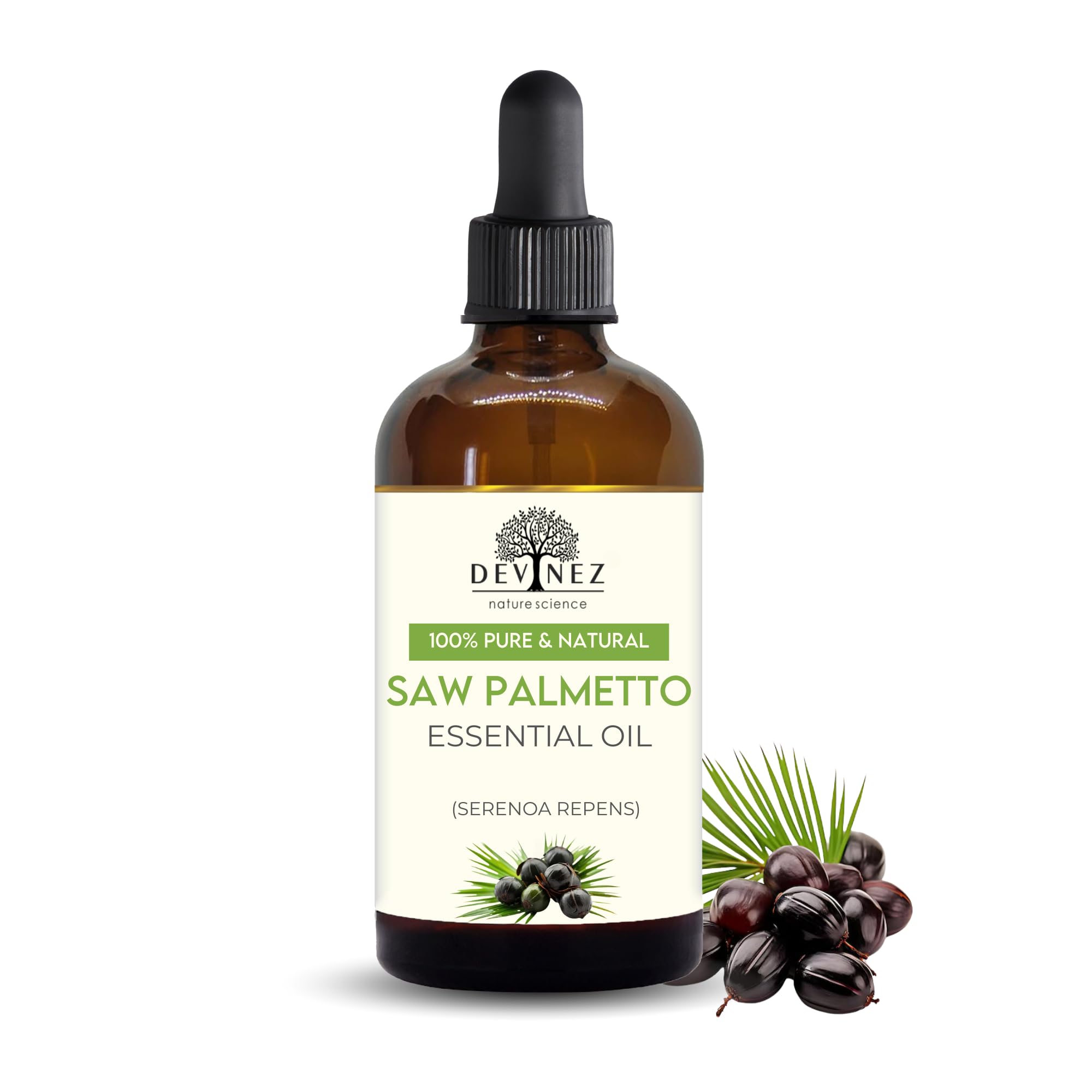 **Serenoa Repens (Saw Palmetto) Oil for Hair Growth - 100% Pure & Natural, 10ml | Therapeutic Grade Essential Oil in Amber Glass Bottle | Promotes Thicker Hair & Scalp Health | Perfect for Diffusers, Haircare & Skincare Routine**    *(Use for aromatherapy, scalp massages, DIY haircare blends, or as a natural skincare moisturizer.)*