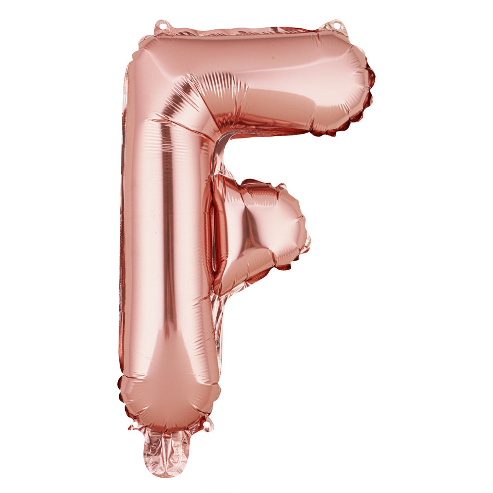 Balloonify Rose Gold Mylar Letter F Balloon - 16 Inch Large Foil Alphabet Balloon for Birthday Party Decorations, Wedding, Anniversary, Baby Shower & Special Events (1 Count)
